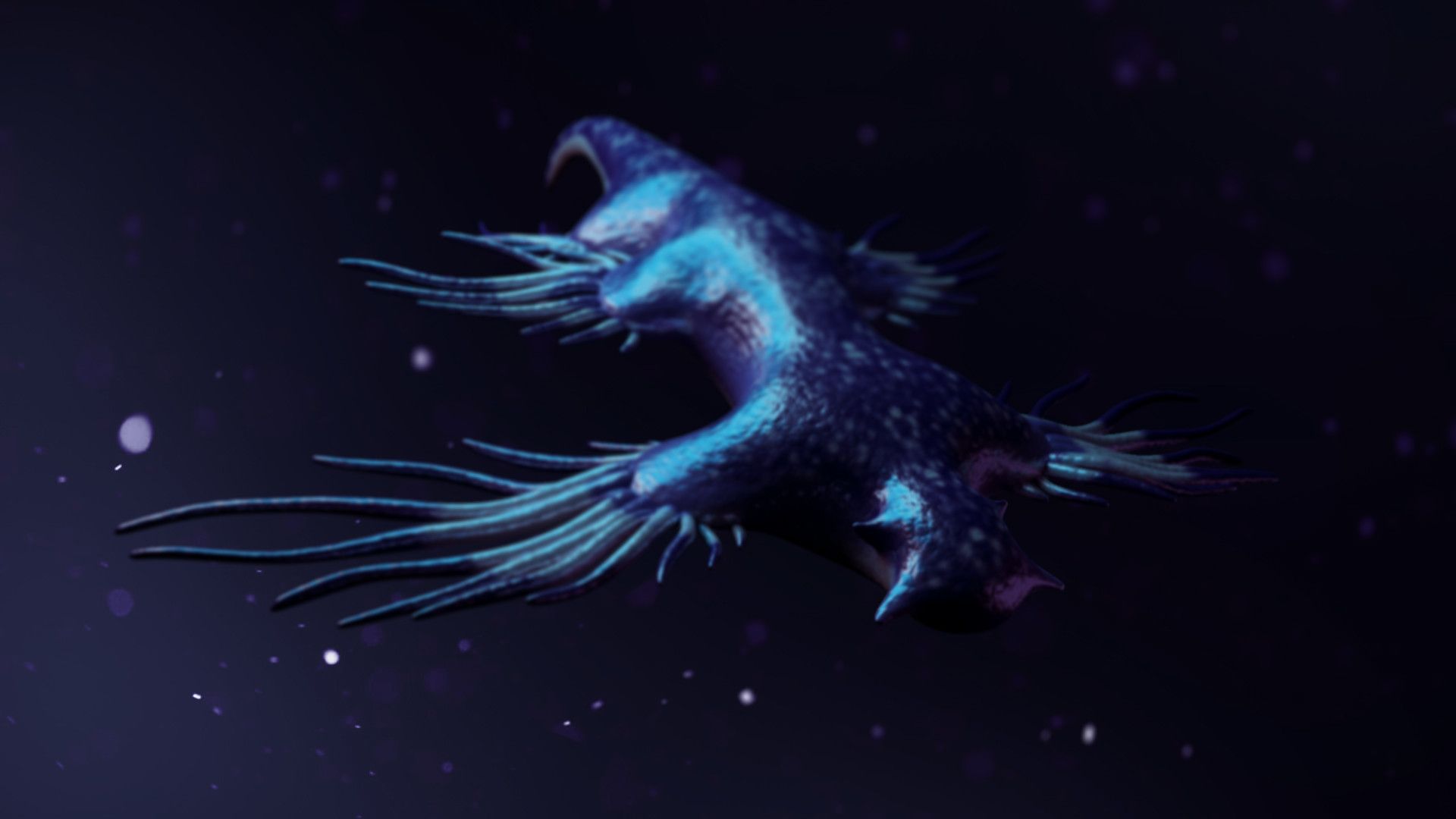 1920x1080 Blue Sea Dragon Slug Wallpaper