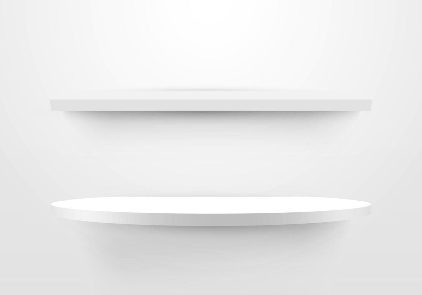 1400x980 3D empty white shelf on clean wallpaper background