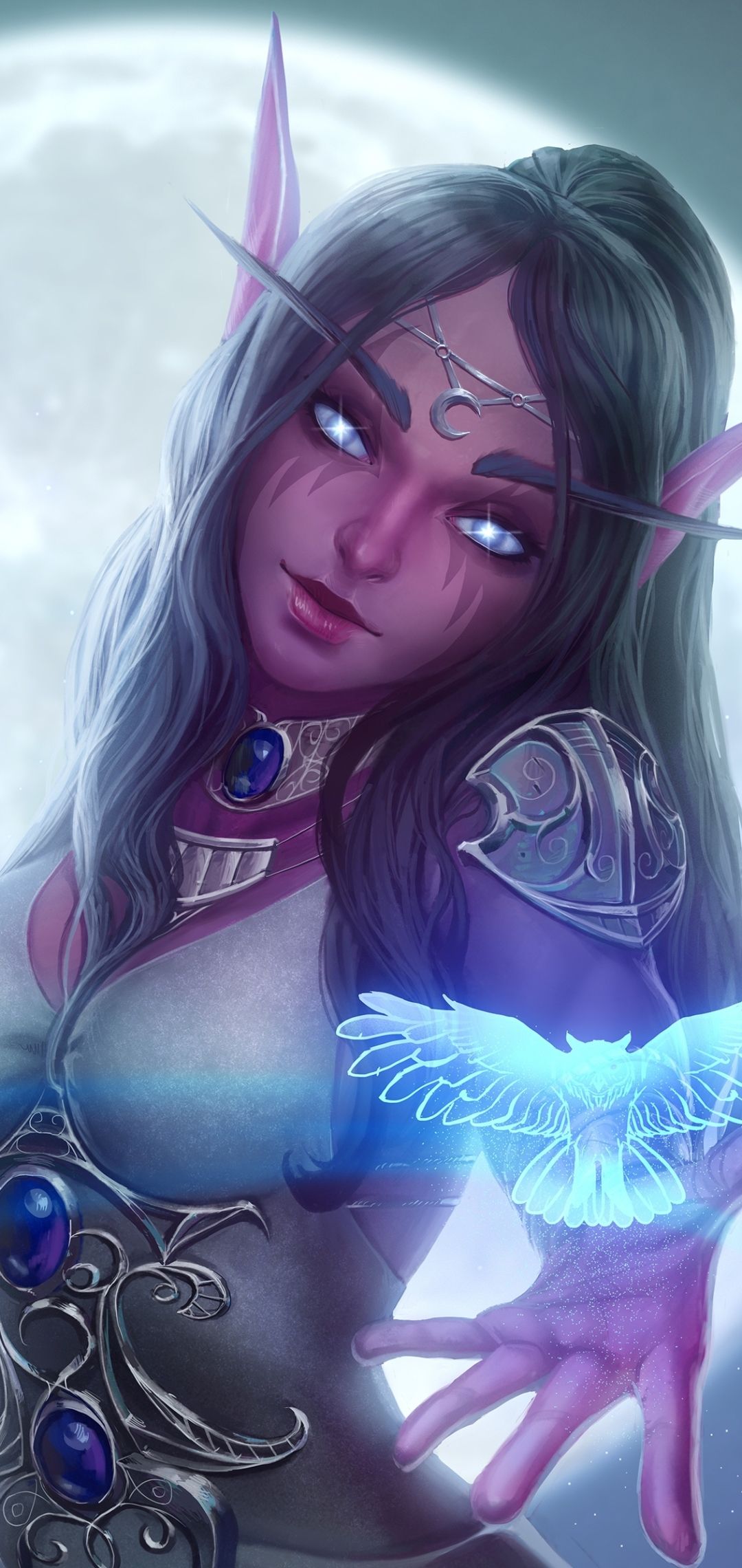 1080x2280 Phone wallpaper: Video Game, World Of Warcraft, Tyrande Whisperwind, Pointed Ears, Magic, Elf, Warcraft 1169380