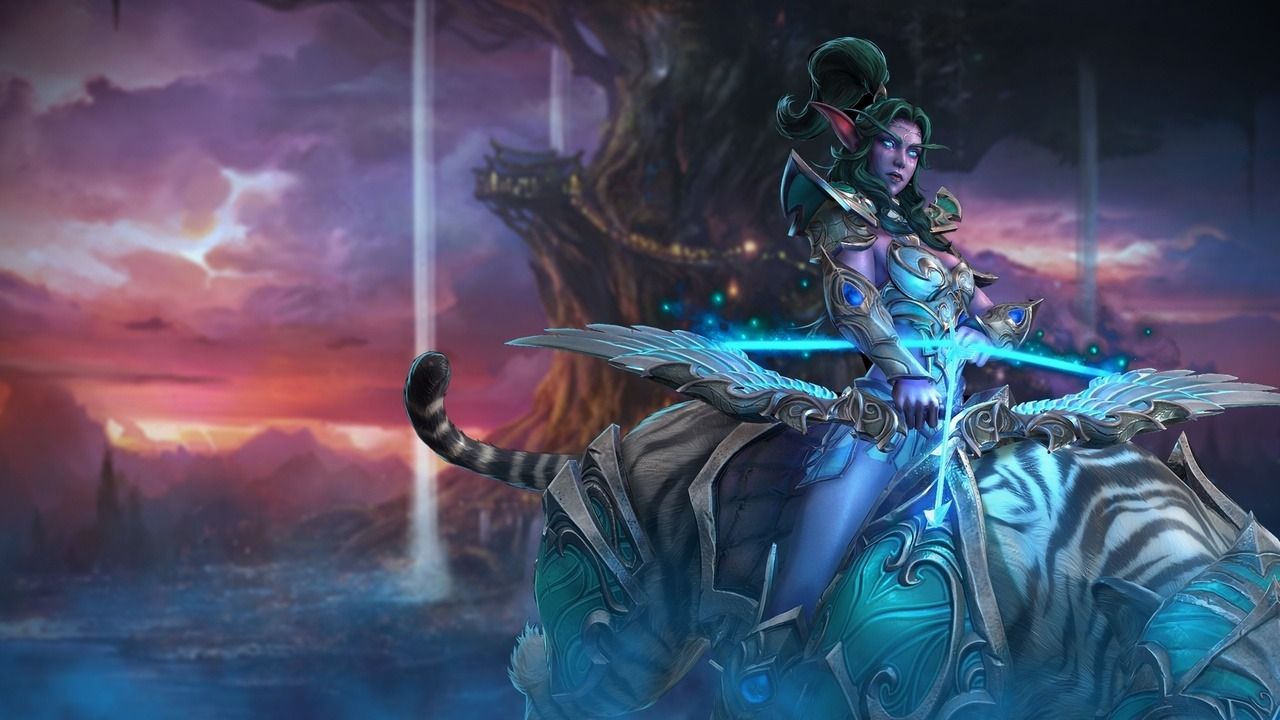 1280x720 Night Elf artwork from Warcraft III: Reforged. I'm in LOVE