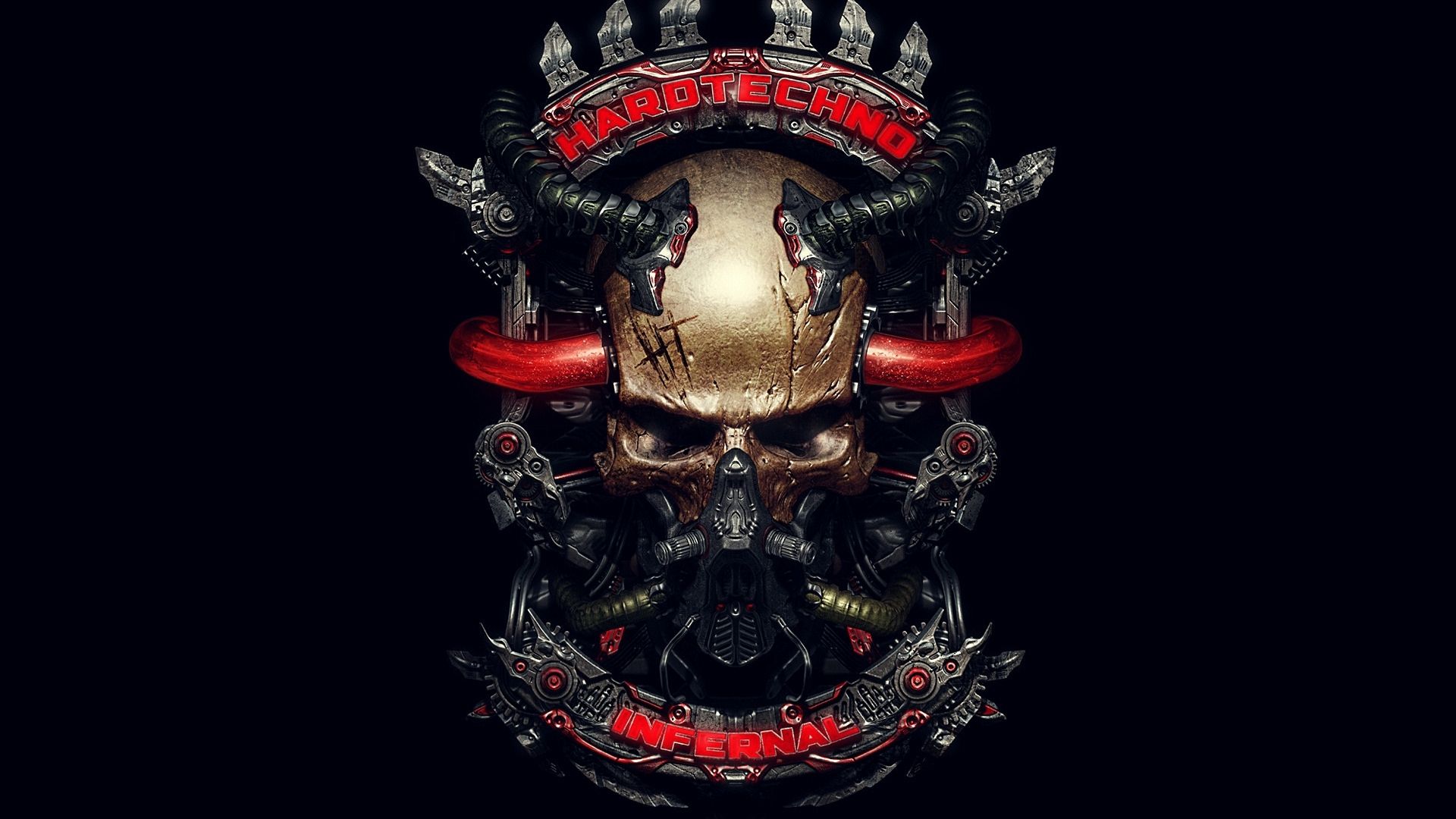 1920x1080 Wallpaper skull, sake, infernal, hardtechno, metallic for mobile and desktop, section музыка, resolution 1920x1080