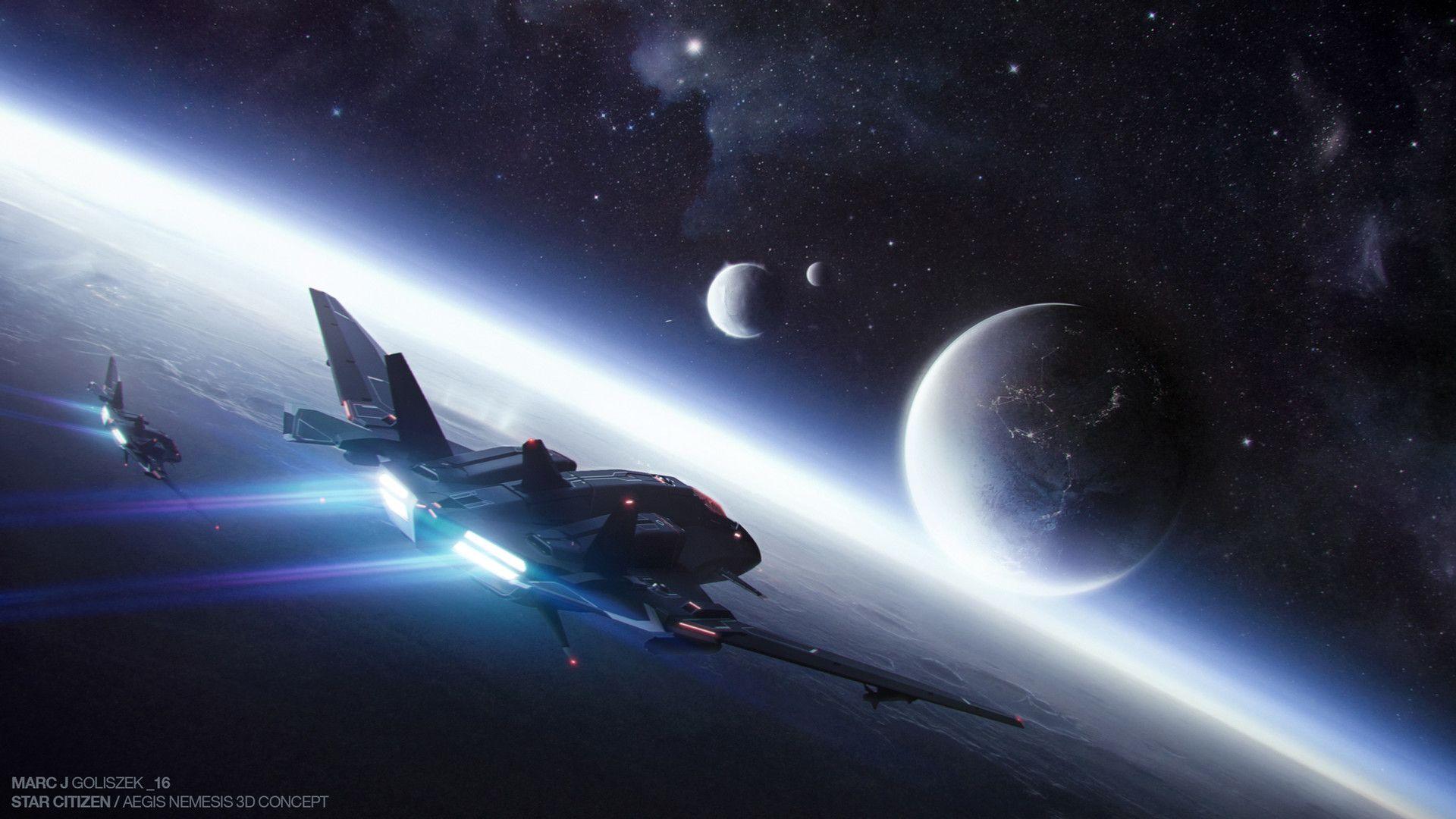 1920x1080 Space Ship Wallpaper