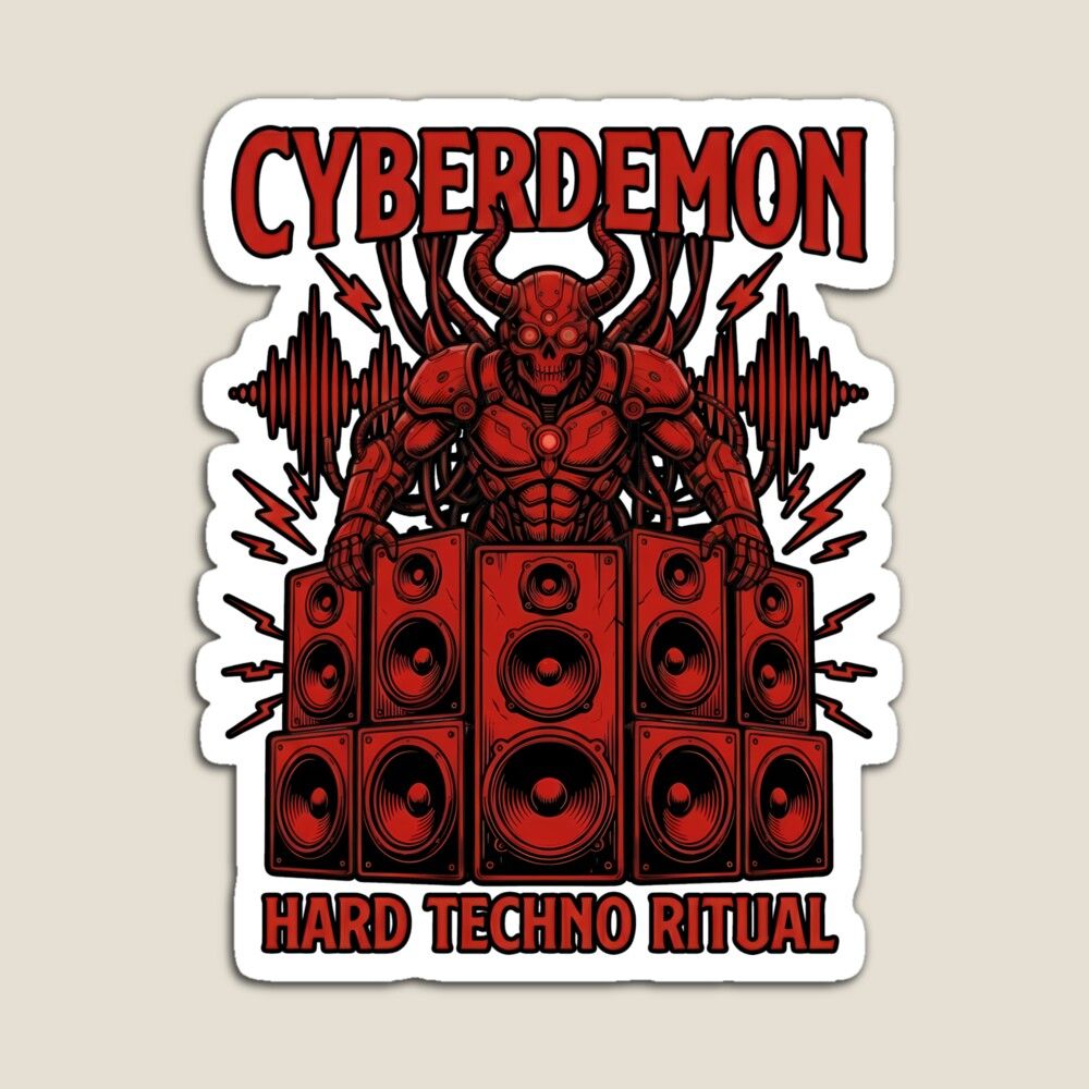 1000x1000 Cyberdemon Hard Techno Ritual Music Poster