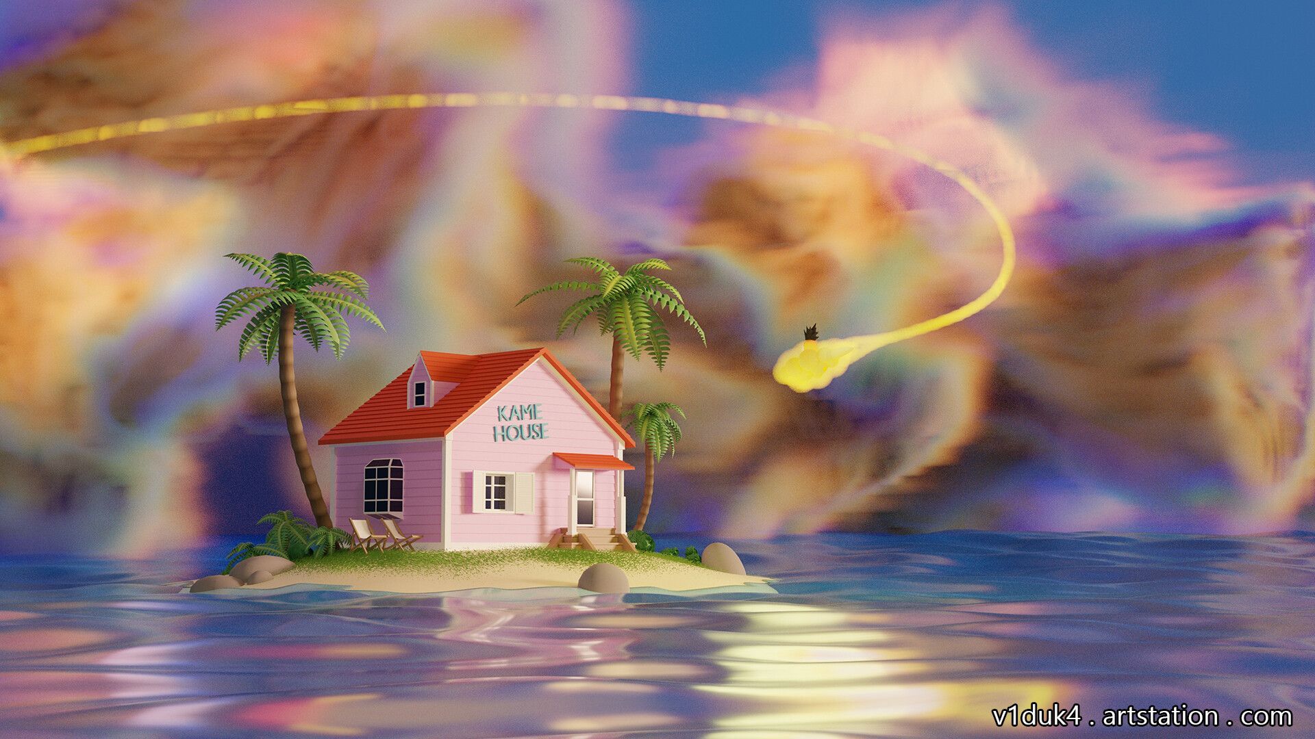 1920x1080 Kame House Wallpaper