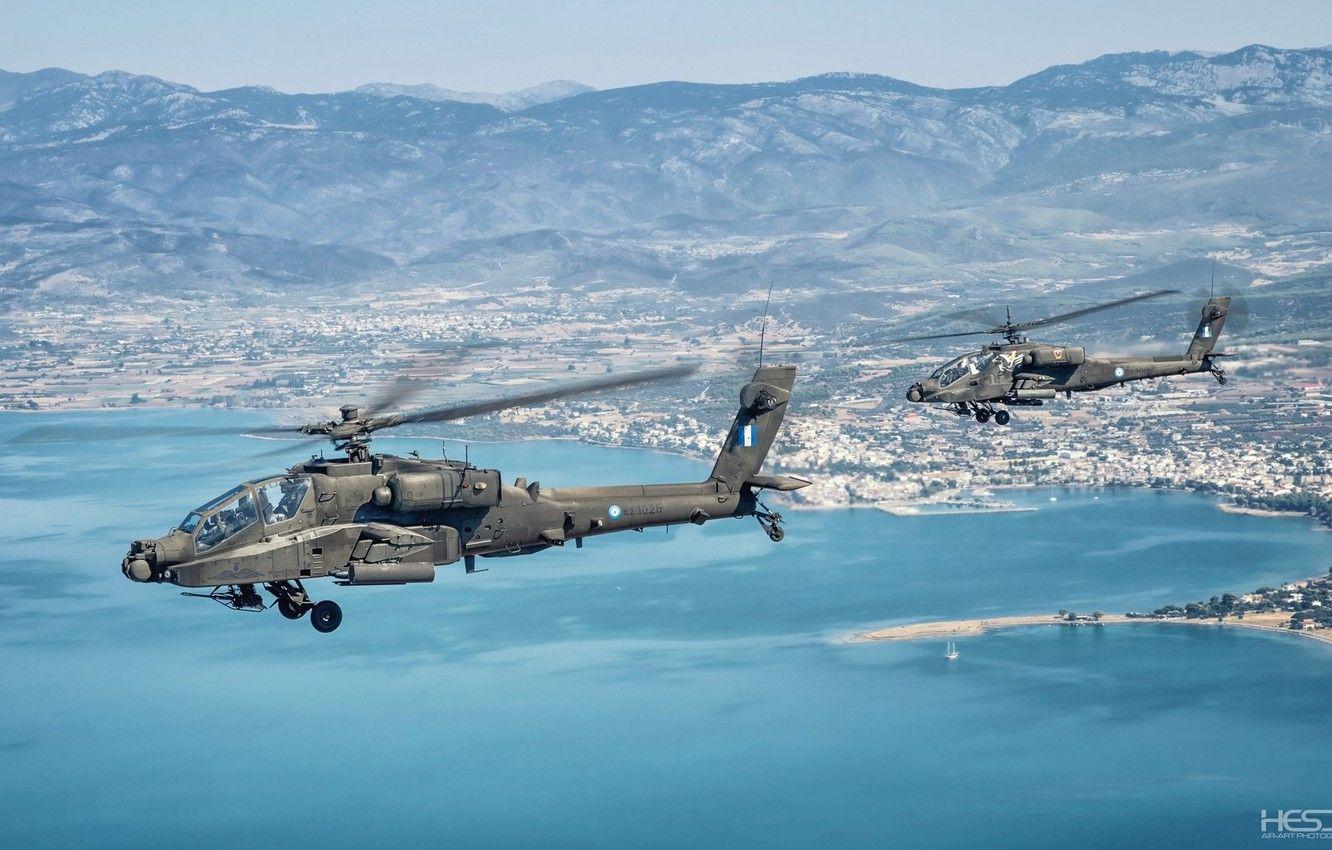 1332x850 Wallpaper Sea, Shore, Apache, AH 64 Apache, Chassis, Attack Helicopter, Cockpit, HESJA Air Art Photography, Boeing AH 64D Apach, Sun Of Greece, Hellenic Army Image For Desktop, Section авиация