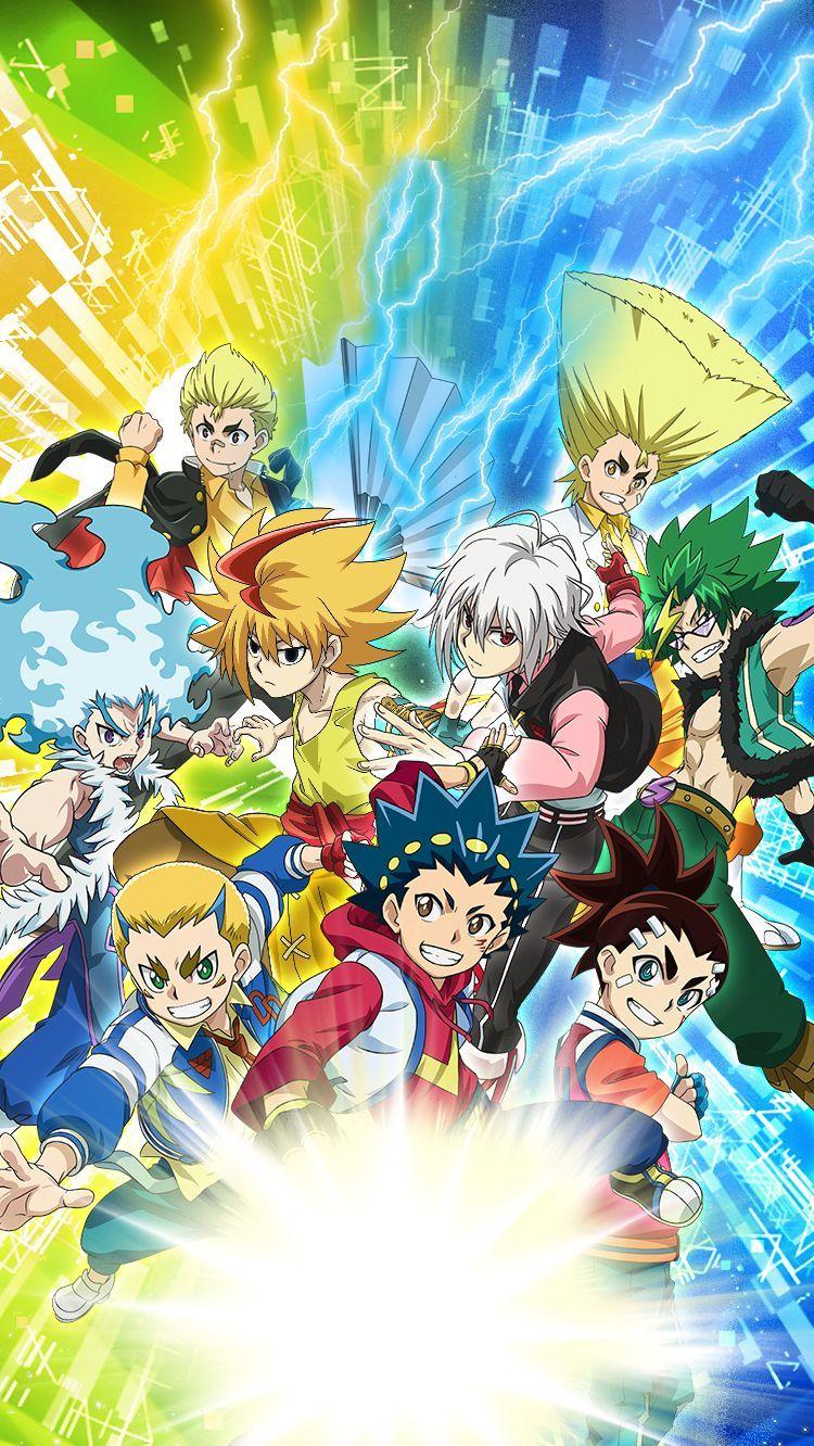 750x1332 Beyblade Burst Sparking: Rantaro, Ranjiro, Free, Valt, Shu, Silas, Aiger, Dante, & Lui. Personagens de anime, Anime, Batalha de animes