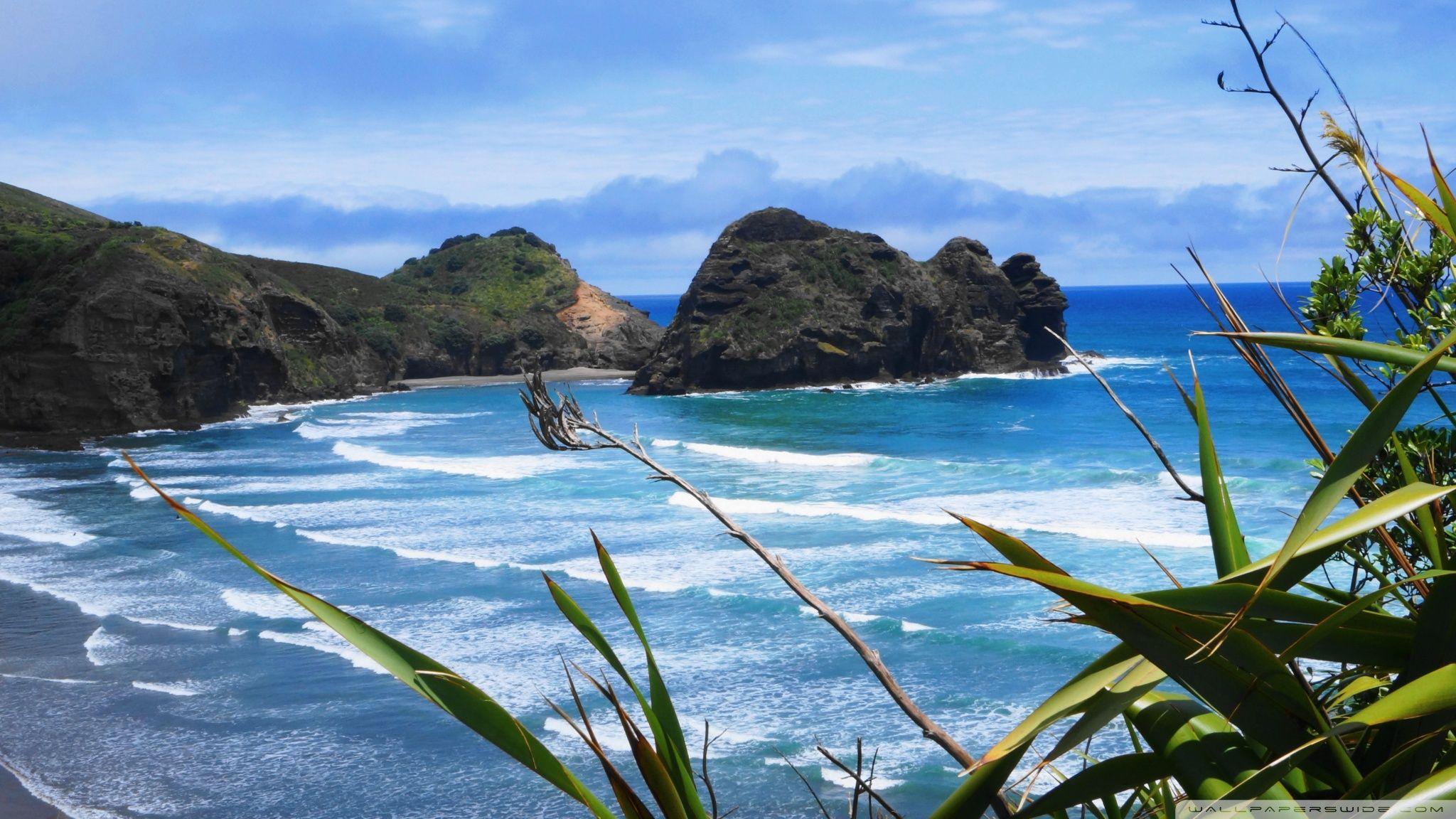 2048x1152 Piha Beach, New Zealand ❤ 4K HD Desktop Wallpaper for 4K Ultra HD