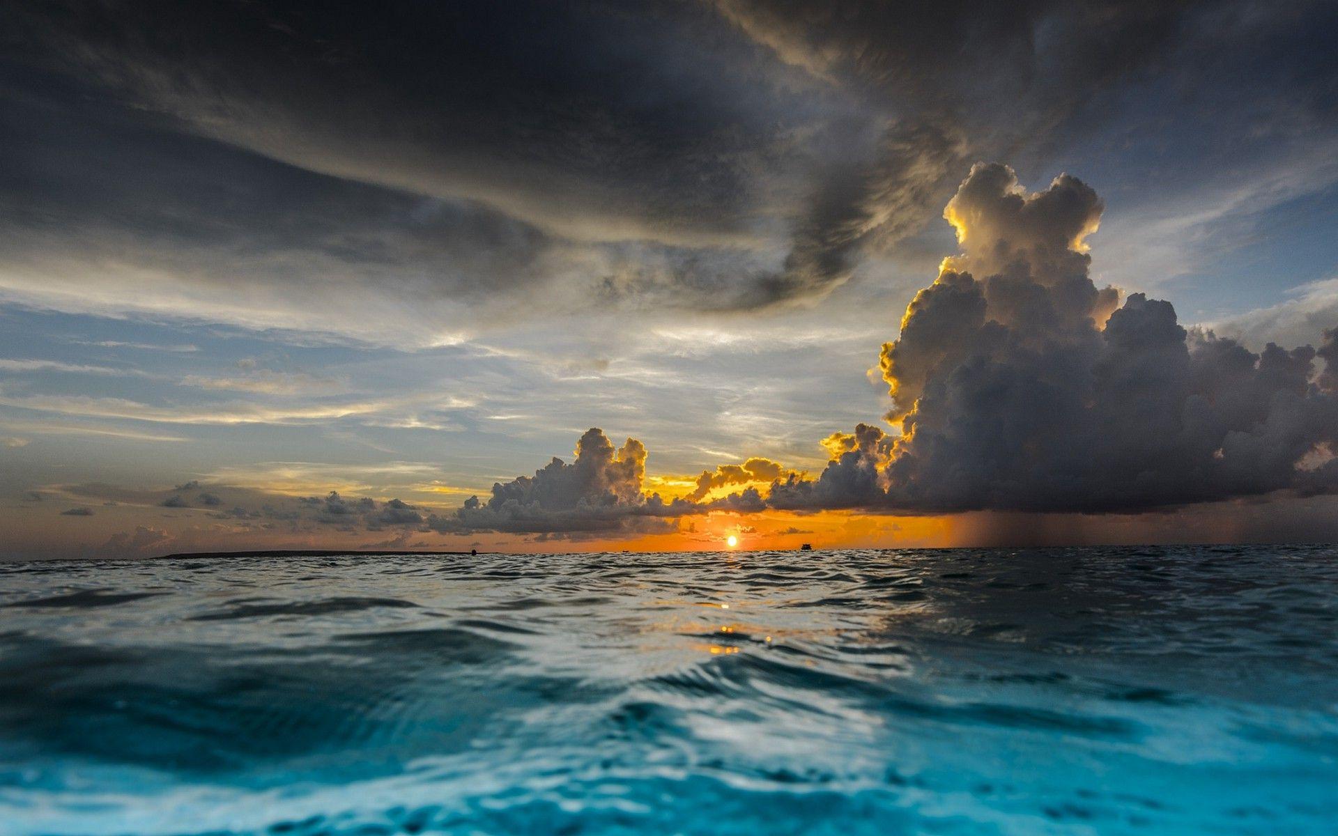 1920x1200 nature, Landscape, Sunset, Clouds, Sea, Tropical, Water, Horizon Wallpaper HD / Desktop and Mobile Background