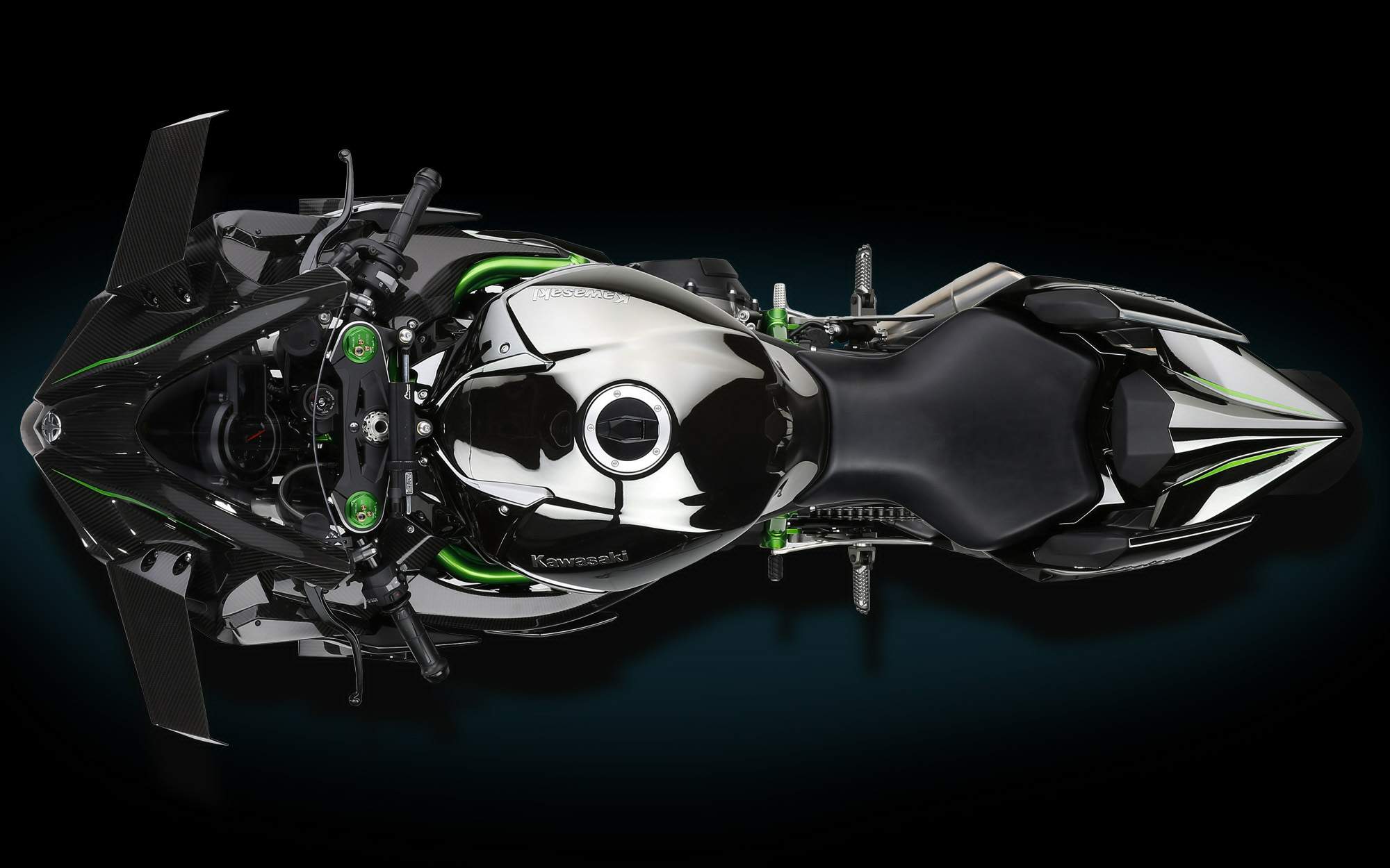 2000x1250 Kawasaki Ninja H2 Top View Wallpaper 64737 2000x1250px