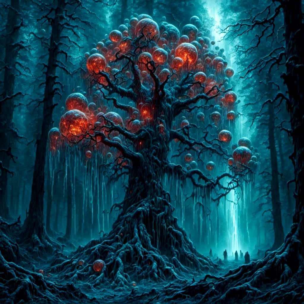 1024x1024 FRUIT OF THE POISON TREE Alien Hiding Spheres in Red
