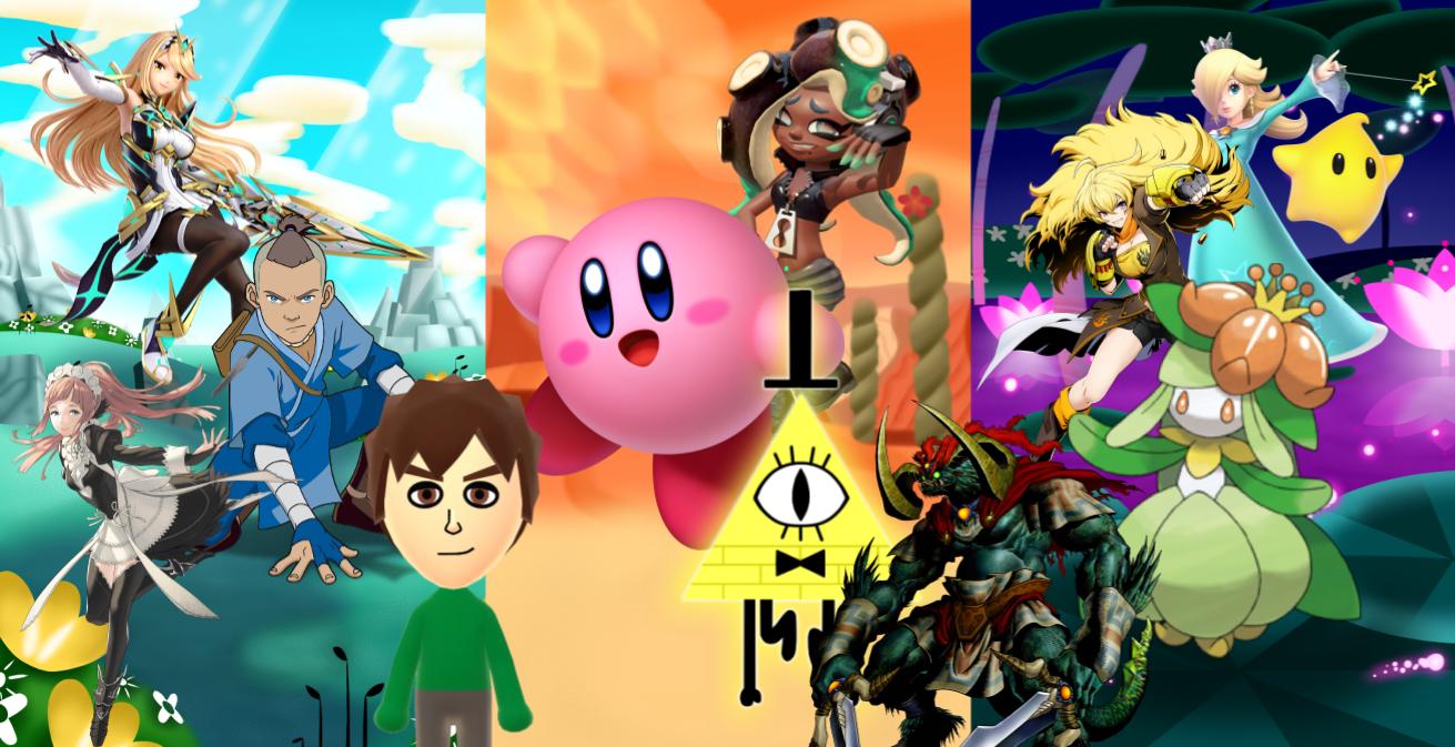 1311x673 I made Wallpaper based on my Miitopia Party. Description in comments