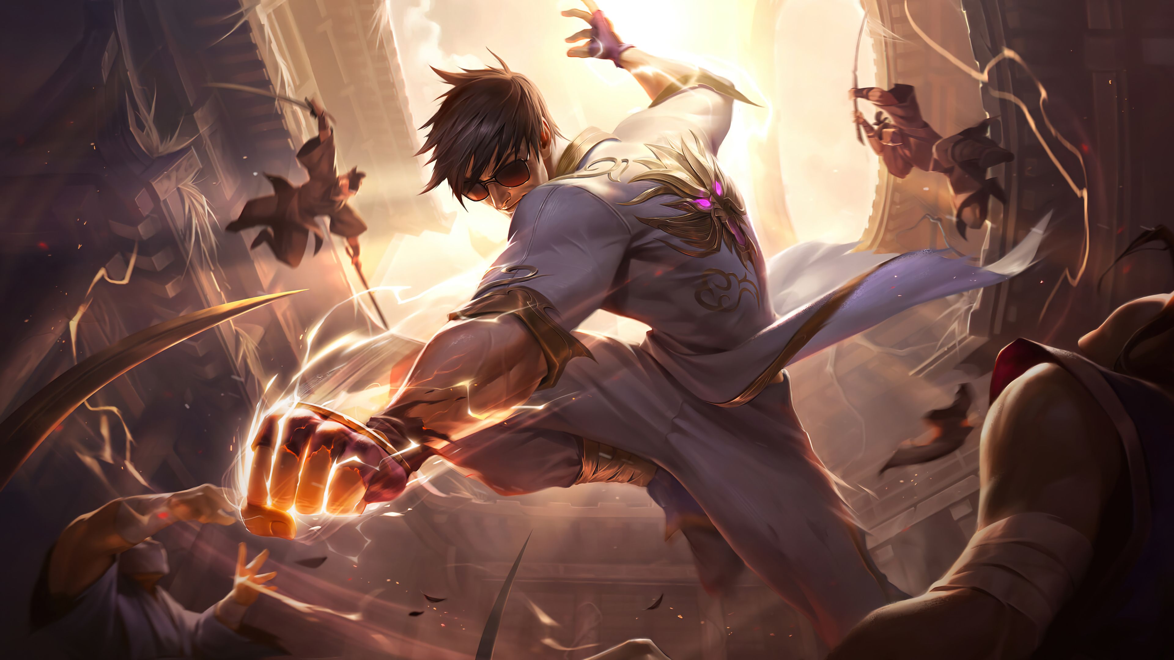 3840x2160 Lee Sin Dragon Fist LoL Art Wallpaper 4K PC Desktop e