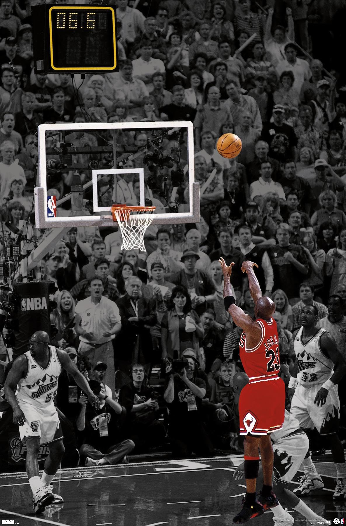 1185x1800 Michael Jordan Shot Wall Poster, 34L x 22.4W, Unframed Version: Posters & Prints