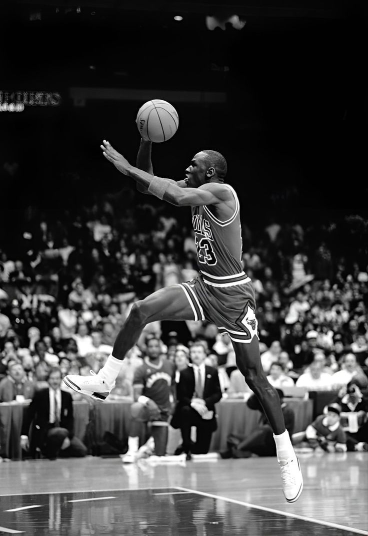 736x1070 Michael jordan flying. Michael jordan black and white wallpaper, Jordan jump shot, Dark basketball