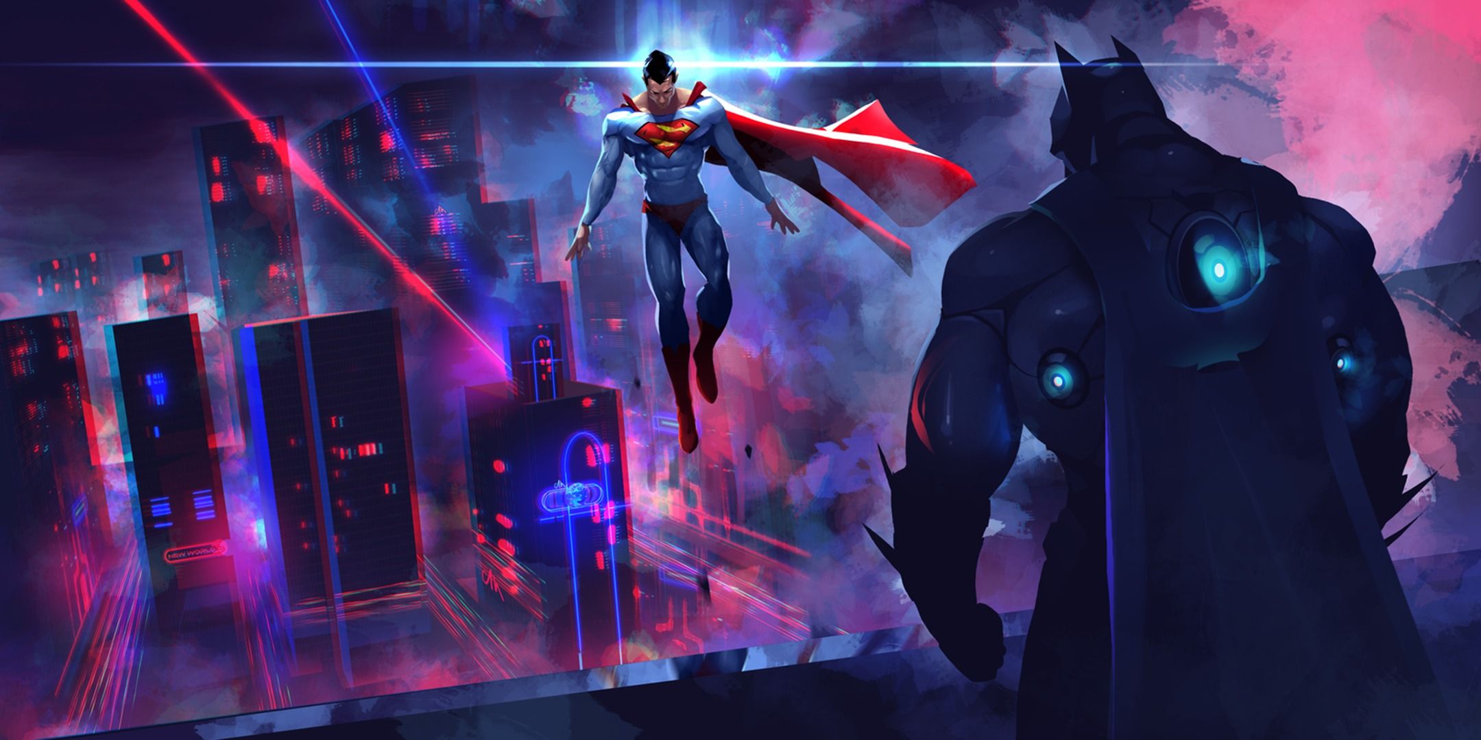 2160x1080 Wallpaper Batman, Superman, DC Comics, Clark Kent, Bruce Wayne, Batman v Superman: Dawn of Justice for mobile and desktop, section фантастика, resolution 2160x1080