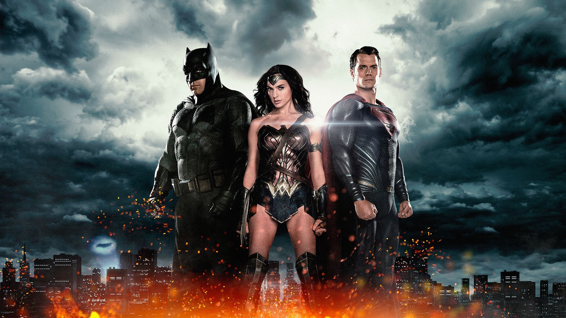 1920x1080 Desktop wallpaper: Batman V Superman: Dawn Of Justice, Batman, Wonder Woman, Movie, Gal Gadot, Henry Cavill, Superman 4K free download for PC. 396698