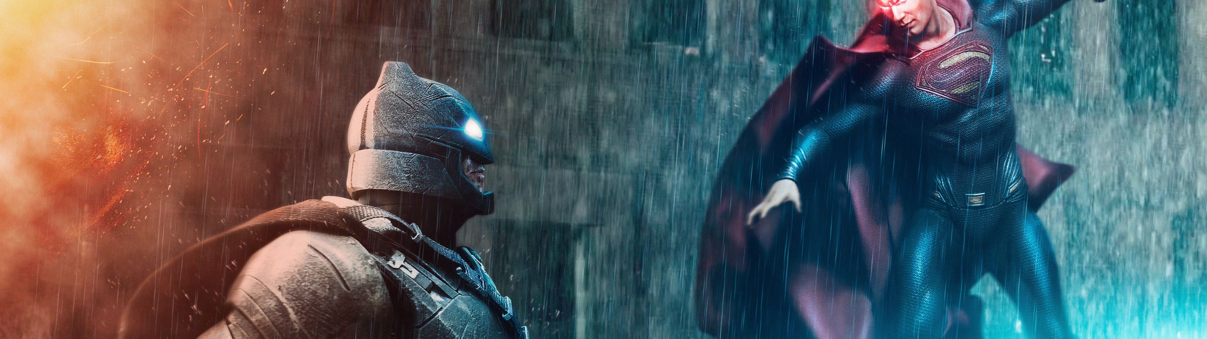 3840x1080 Batman v Superman Wallpaper 4K, DC Comics