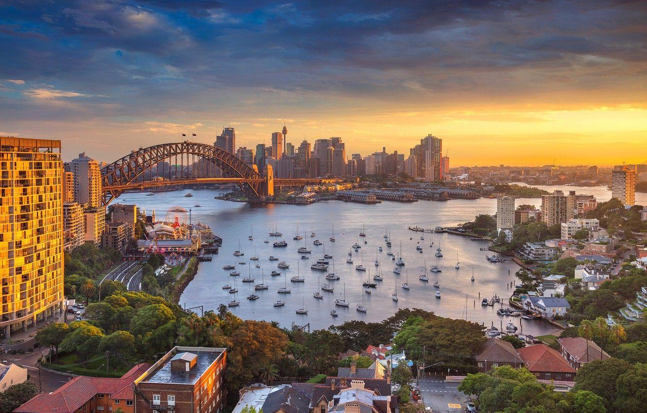 1332x850 Wallpaper bridge, Strait, home, Australia, panorama, Sydney, harbour image for desktop, section город