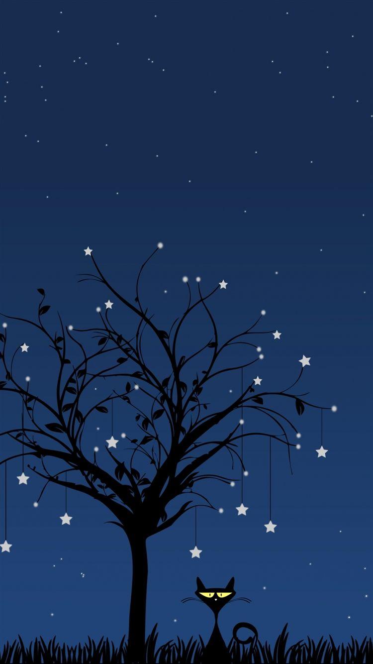 750x1334 Cat art tree iPhone 8 Wallpaper Free Download