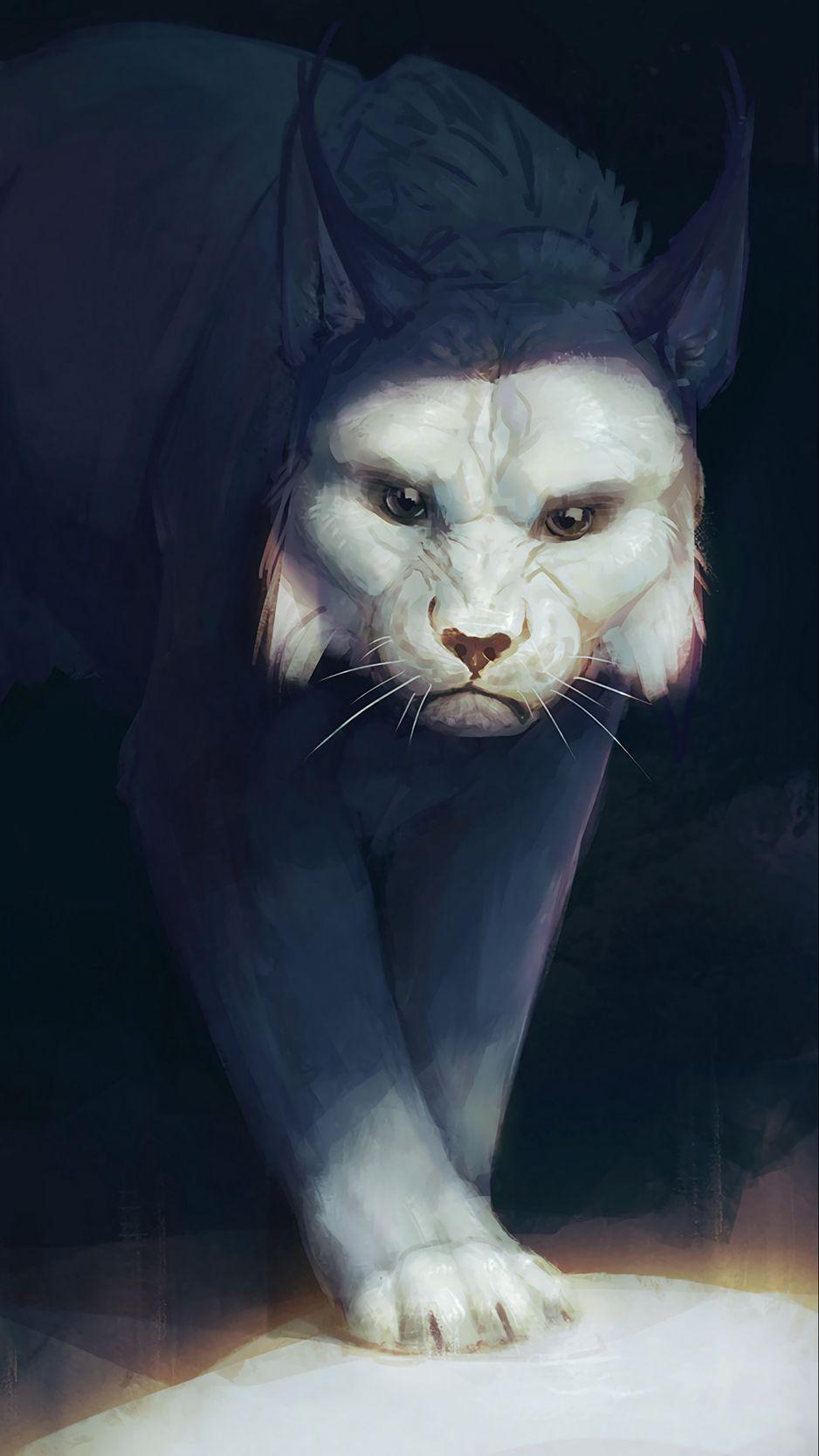 938x1668 Download Wallpaper 938x1668 Lynx, White, Predator, Big Cat, Art Iphone 8 7 6s 6 For Parallax HD Background