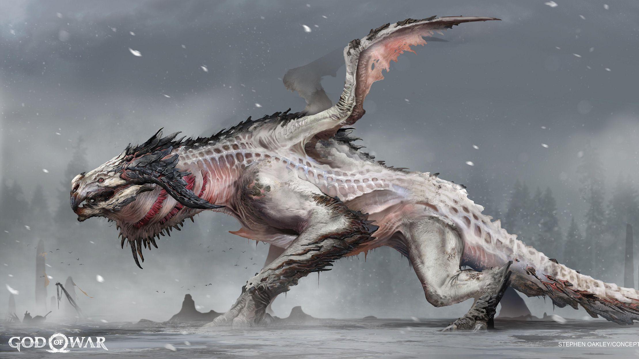 2219x1248 Dragon God Of War Concept Art, HD Games, 4k Wallpaper, Image, Background, Photo and Picture