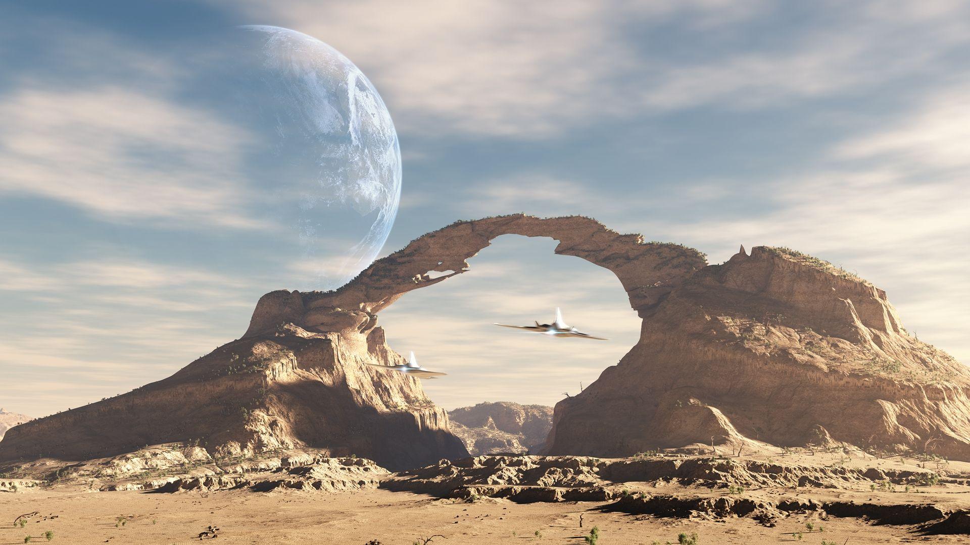 1920x1080 Free download Alien Landscape Wallpaper Future alien landscape [1920x1200] for your Desktop, Mobile & Tablet. Explore Alien Planet Landscapes Wallpaper. Free Sci Fi Wallpaper, Alien World Desktop Wallpaper, Planet HD Wallpaper