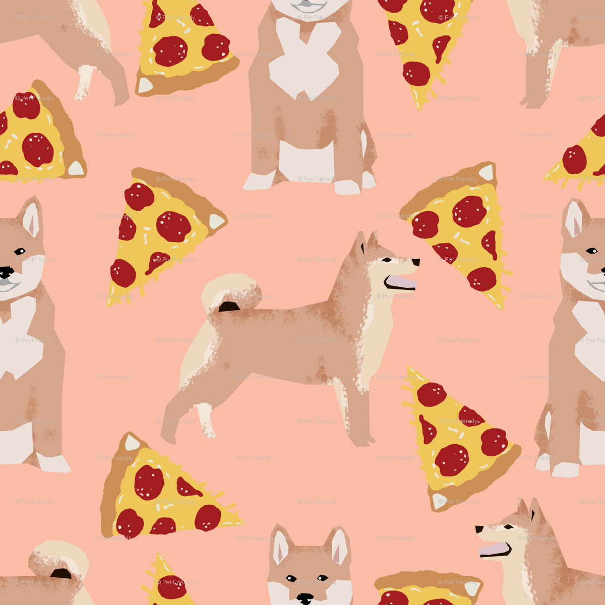 1200x1200 shiba inu peach pizza dog cute pizza fabric for dog owners pet