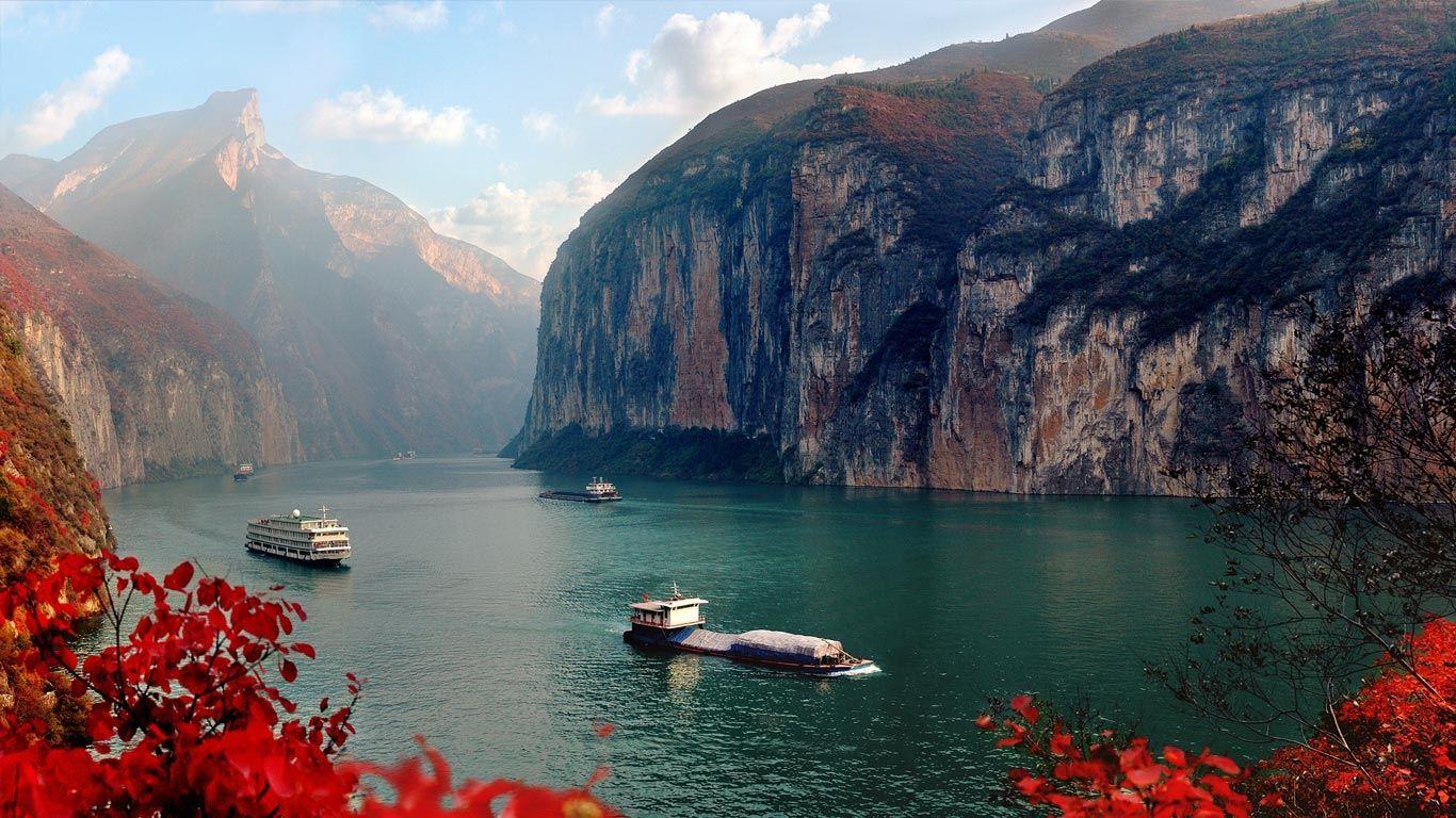 1366x768 Nexus Wallpaper: Les Trois Gorges, Yangzi Jiang, Chine © View