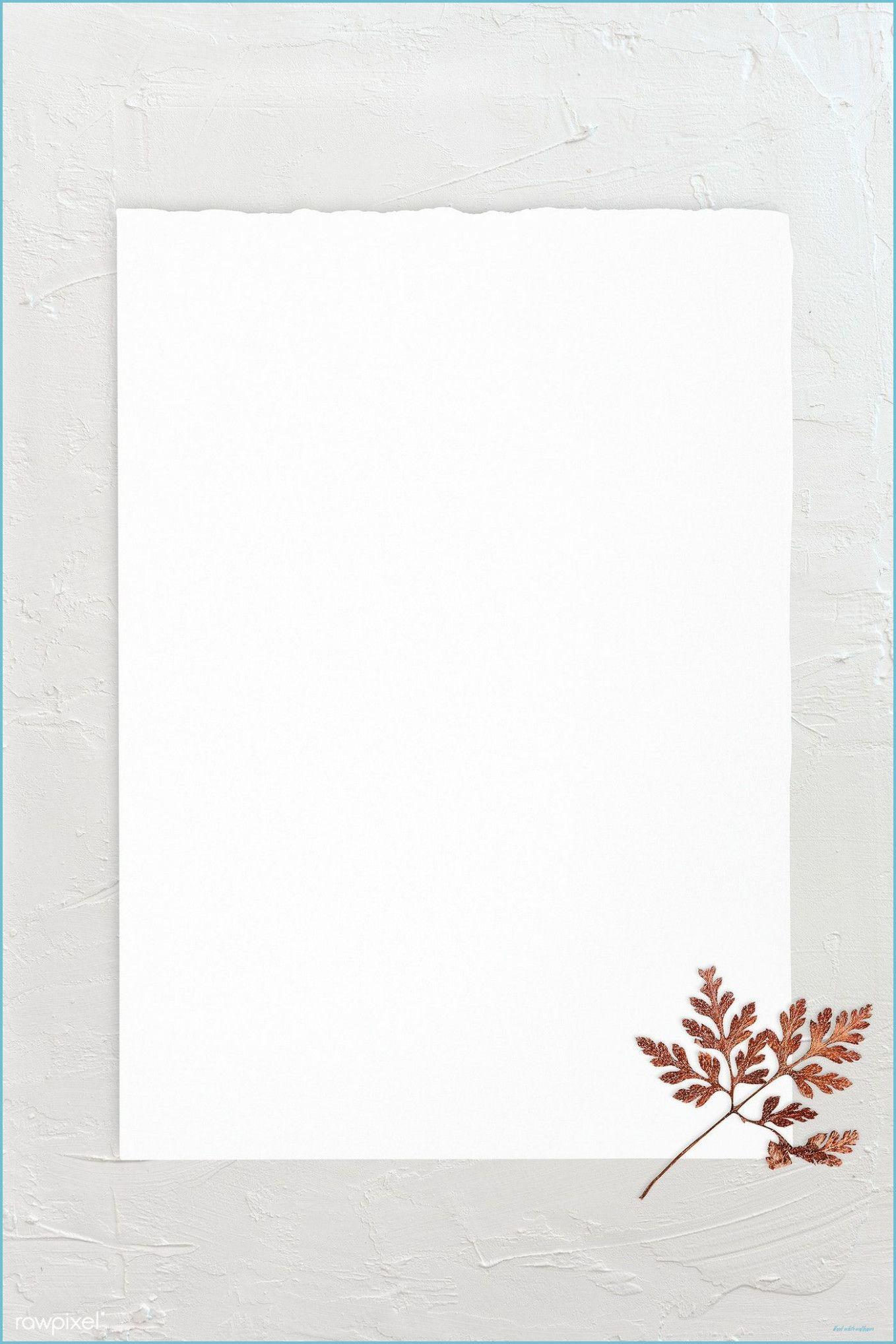 1358x2037 Download premium psd of Blank white paper template with dry leaf white wallpaper