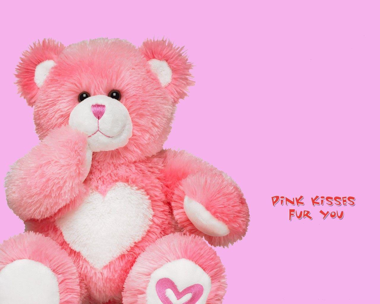 Download Cute Pink Teddy Bear Moon Wallpaper  Wallpaperscom