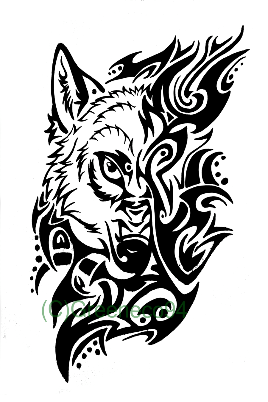 900x1350 Wolf Tattoo Wallpaper