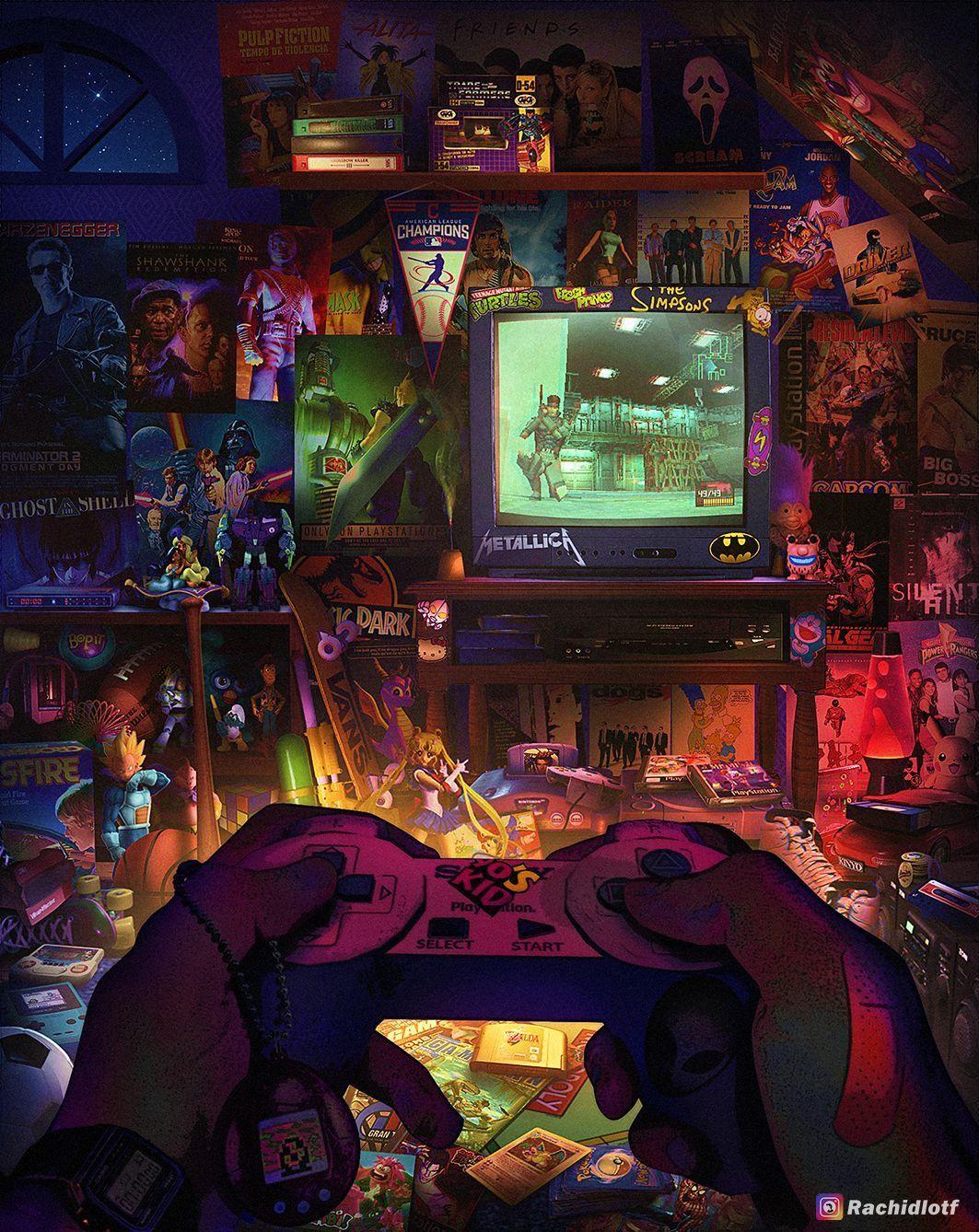 1063x1338 Gaming Room Wallpaper