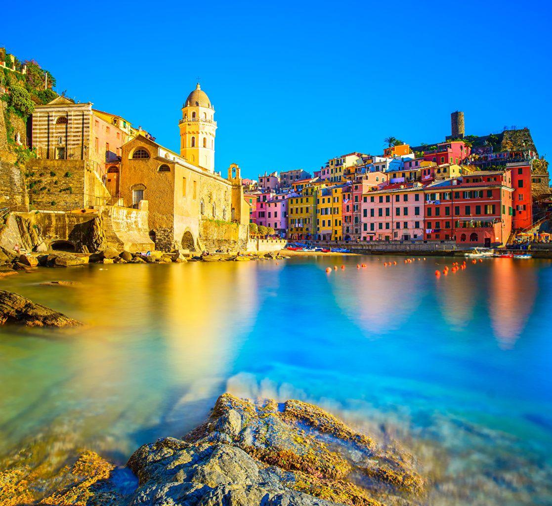 1117x1024 image Liguria Vernazza Cinque Terre park Italy Sea Cities Houses
