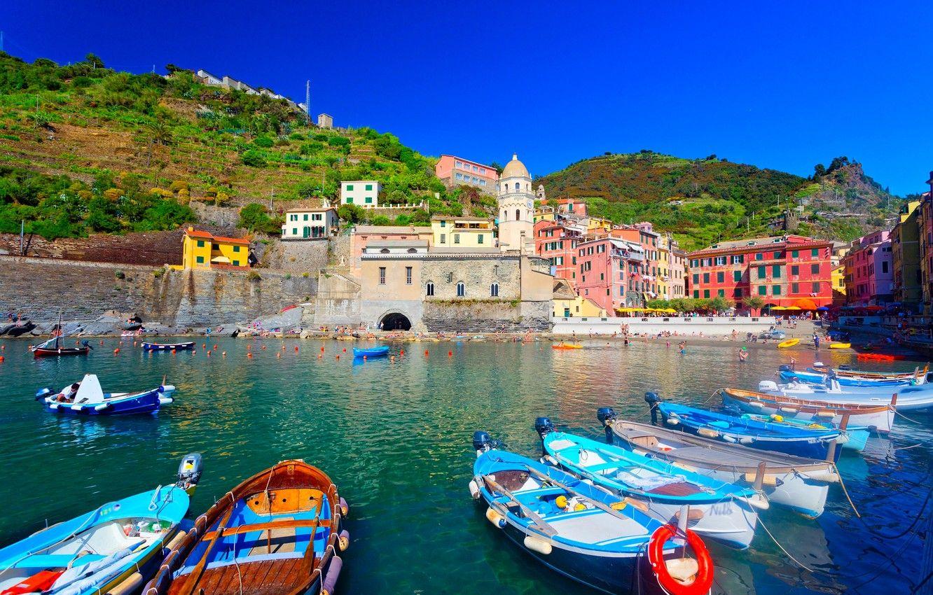 1332x850 Wallpaper sea, landscape, mountains, the city, home, boats, Italy, Vernazza, Vernazza, Liguria image for desktop, section город