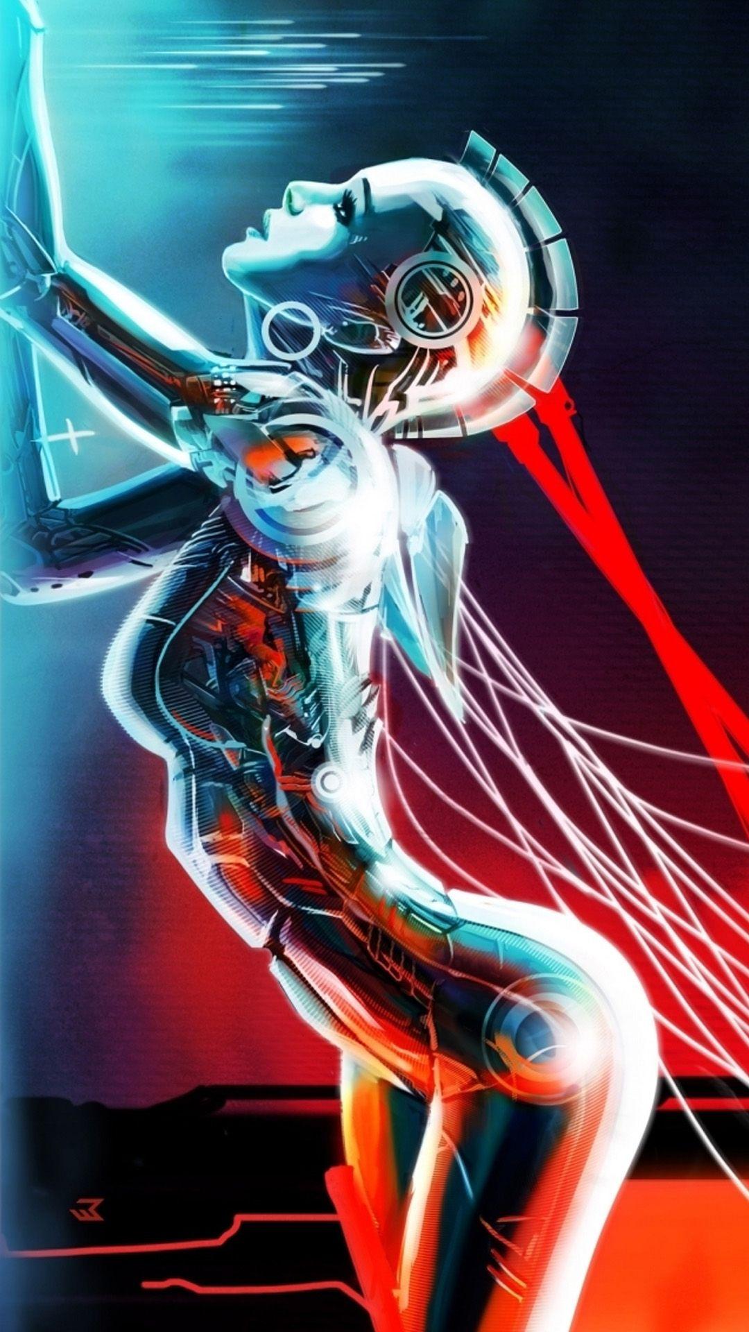 1080x1920 Girl Robot Art Android Wallpaper Wallpaper For Android HD Wallpaper