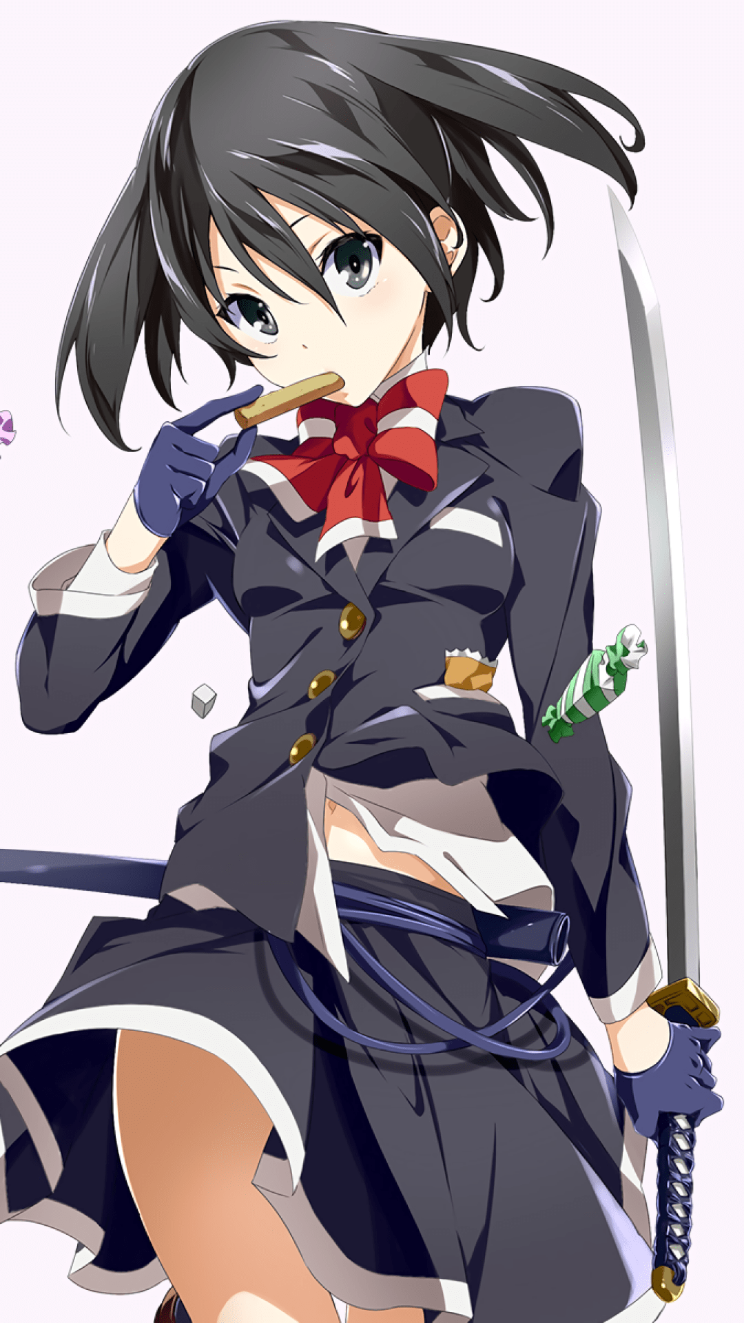 1080x1920 Download 1080x1920 Akame Ga Kill Zero, Katana, Cookie, Black Uniform Wallpaper for iPhone iPhone 7 Plus, iPhone 6+, Sony Xperia Z, HTC One