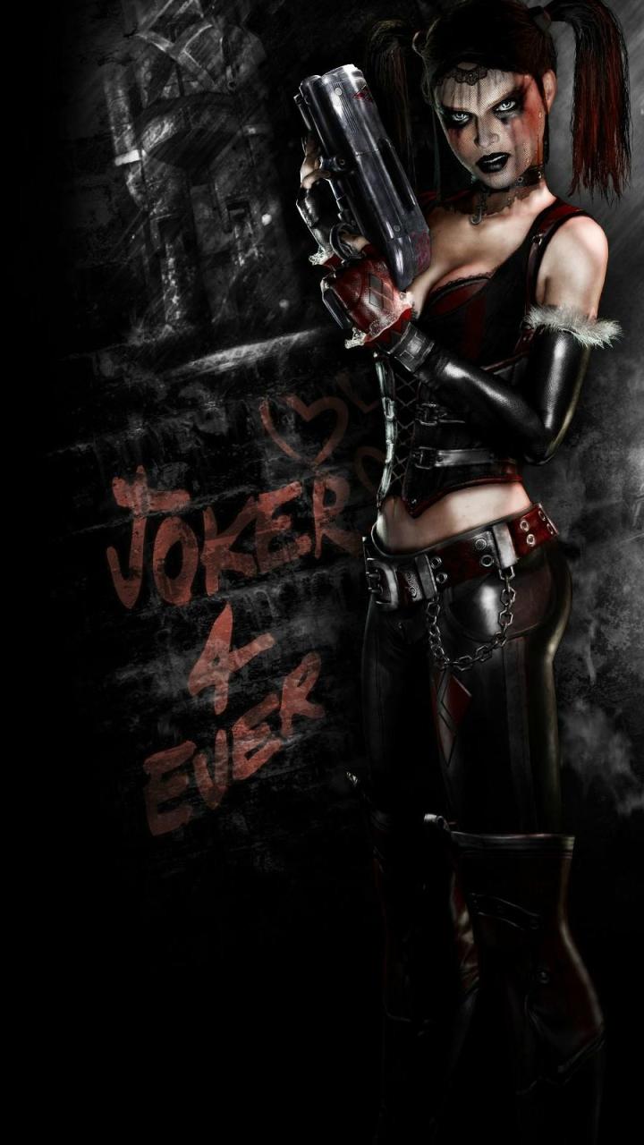 720x1280 Harley Quinn Arkham City Wallpaper