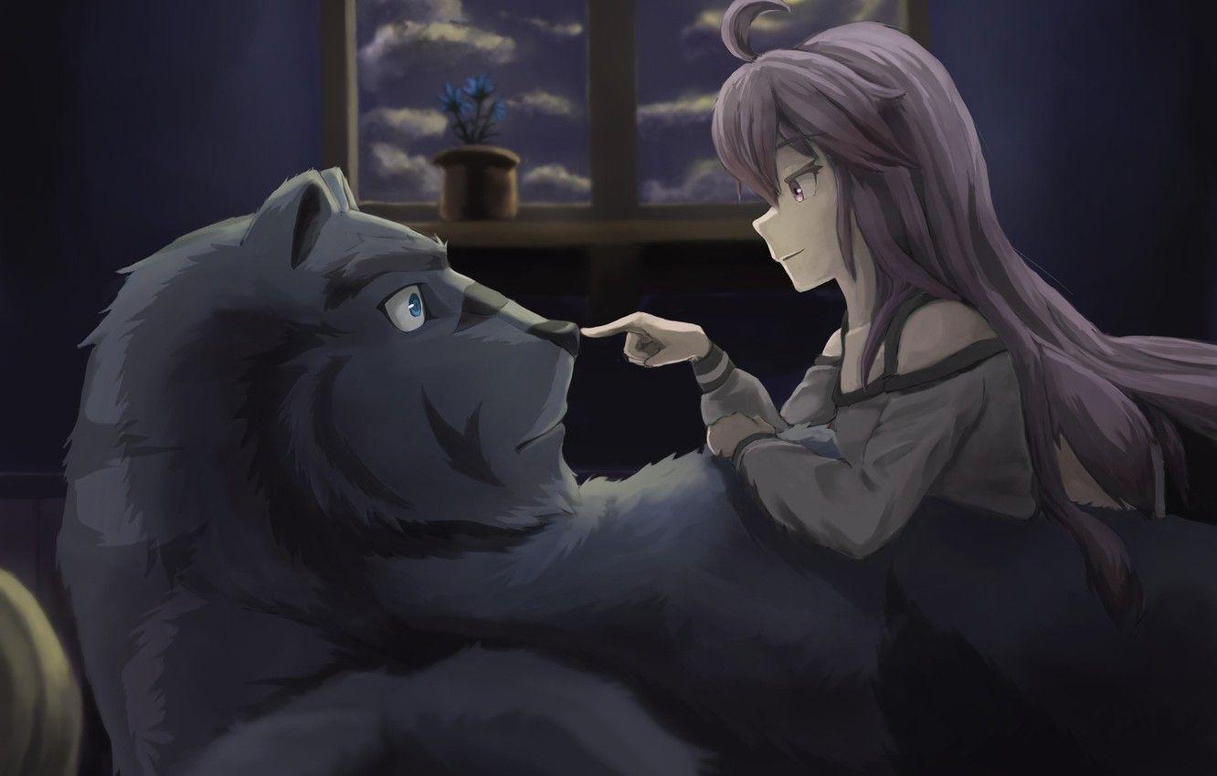 1332x850 Wallpaper bear, anime, night, asian, manga, witch, japanese, oriental, asiatic, kuma, mahou, silver fox, Zero kara Hajimeru Mahou no Sho, Grimoire of Zero image for desktop, section прочее