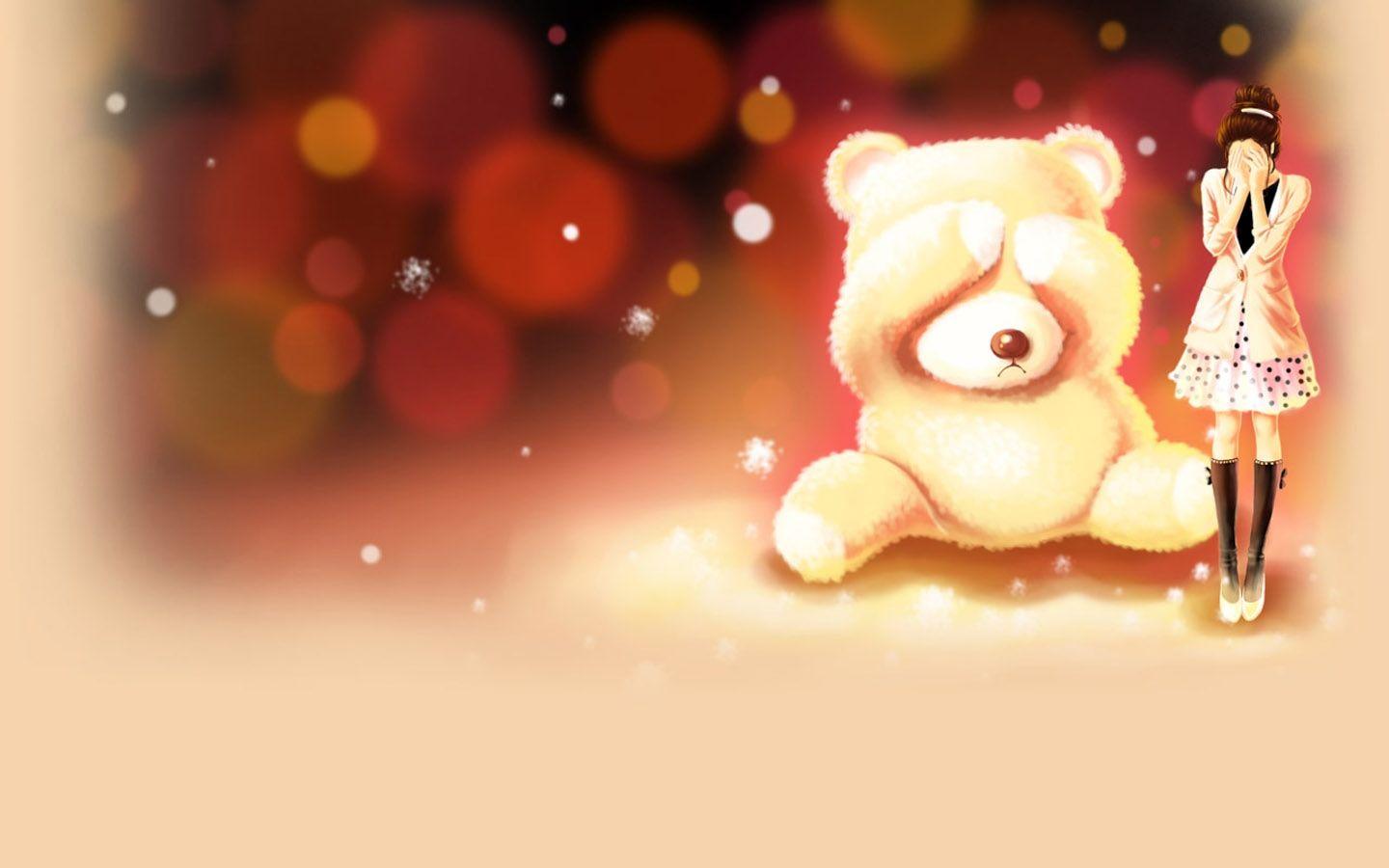 1440x900 Miserable Girl and Bear wallpaper. Miserable Girl and Bear