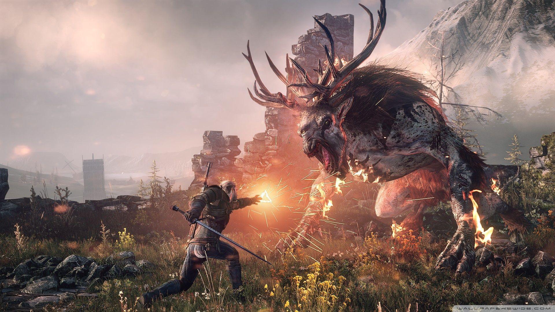 1920x1080 The Witcher 3 Wild Hunt Fighting the Fiend ❤ 4K HD Desktop