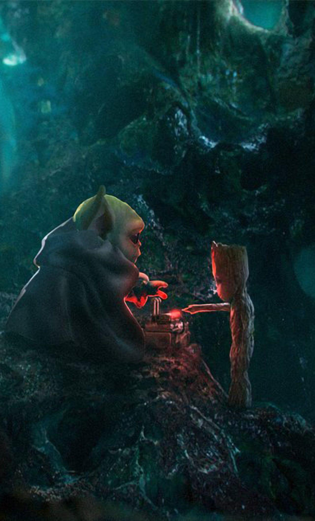1280x2120 Baby Yoda And Baby Groot Wallpaper iPhone HD Wallpaper
