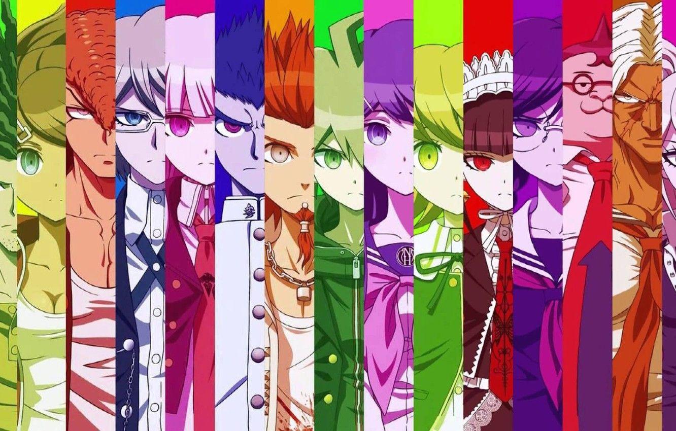 1332x850 Wallpaper danganronpa, school of despair, Junko Enoshima, Chihiro Fujisaki, Oowada Mondo, Touko Fukawa, Sakura Oogami, Aoi Asahina, Yamada Hifumi, Celestia Ludenberg, Yasuhiro Hagakure, Ki Want Ishimaru, Maizono Sayaka, Leon That Bring, Makoto