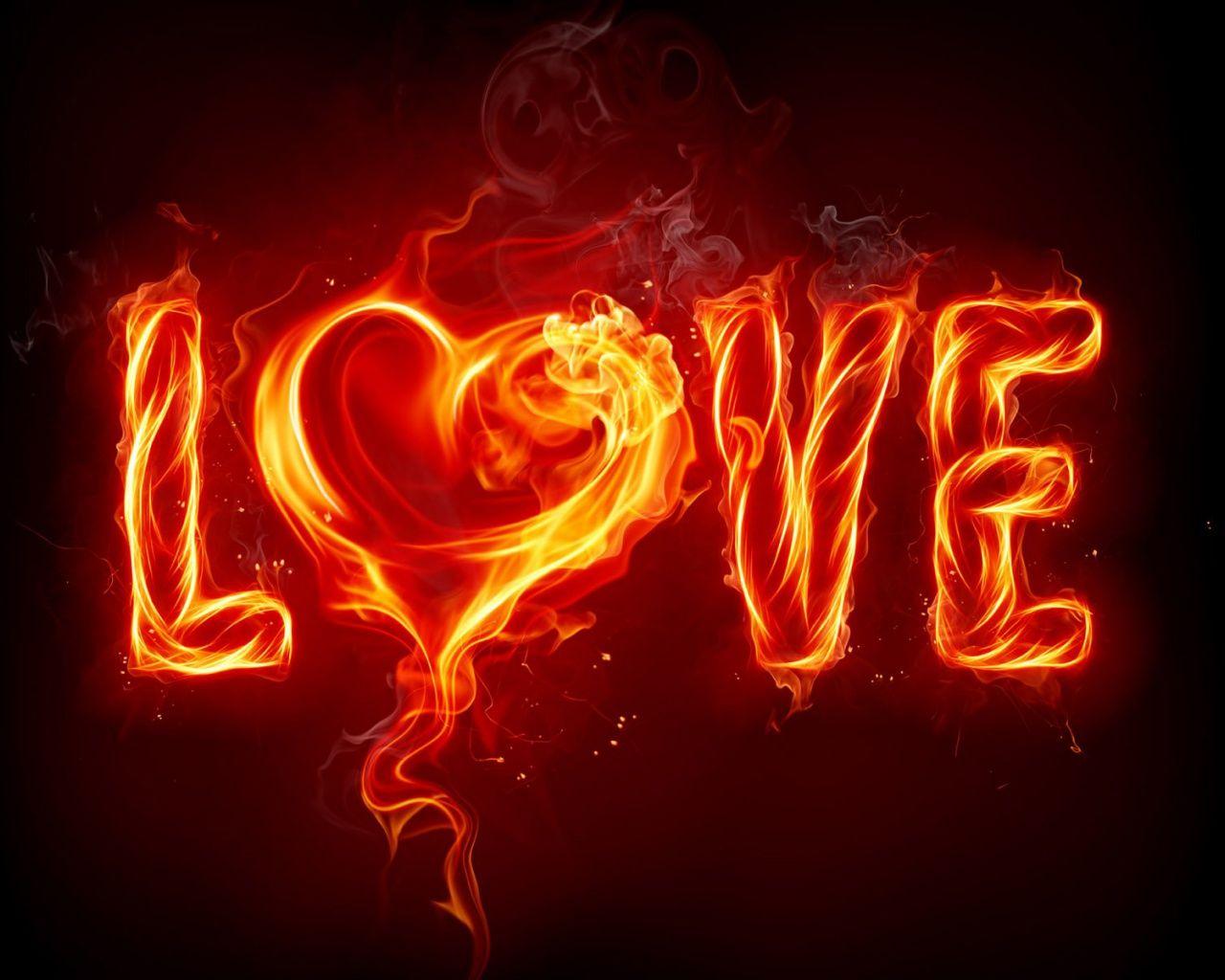 1280x1024 Love Fire Heart Abstract desktop PC and Mac wallpaper