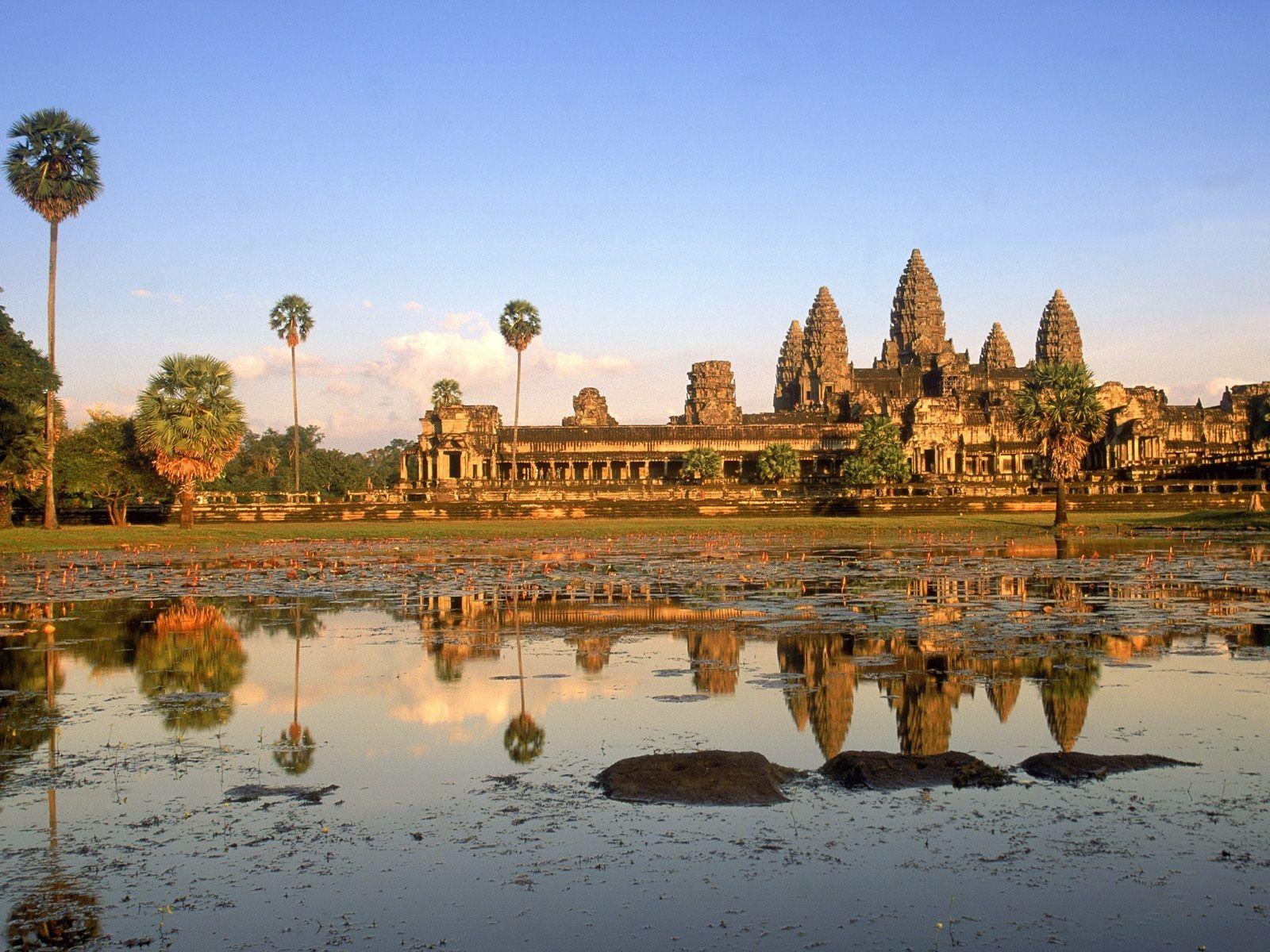 1600x1200 sunset, Cambodia, Angkor, Wat Wallpaper HD / Desktop and Mobile Background