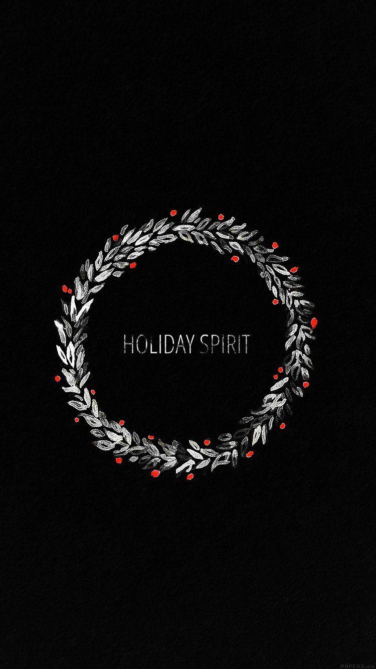 750x1334 Holiday Spirit Minimal Dark Christmas Art