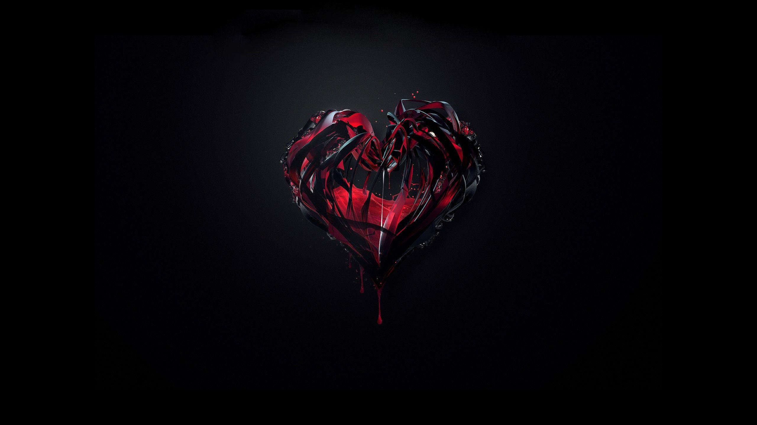 2560x1440 Free HD Beautiful Abstract 3D Heart Wallpaper Download