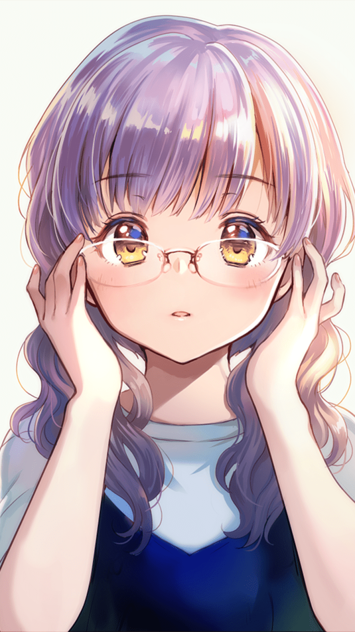 720x1280 Anime Girl With Glasses Wallpaper