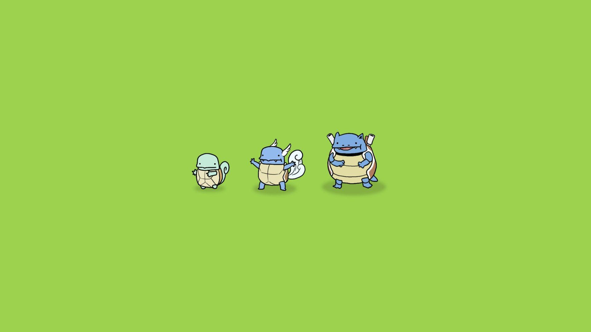 1920x1080 pokemon wartortle squirtle blastoise simple background green