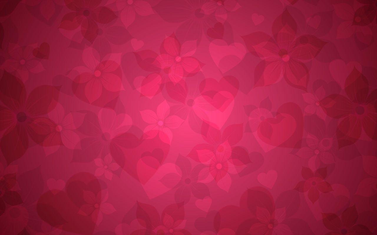 1280x800 Free Abstract Hearts And Flowers Pattern Background For PowerPoint