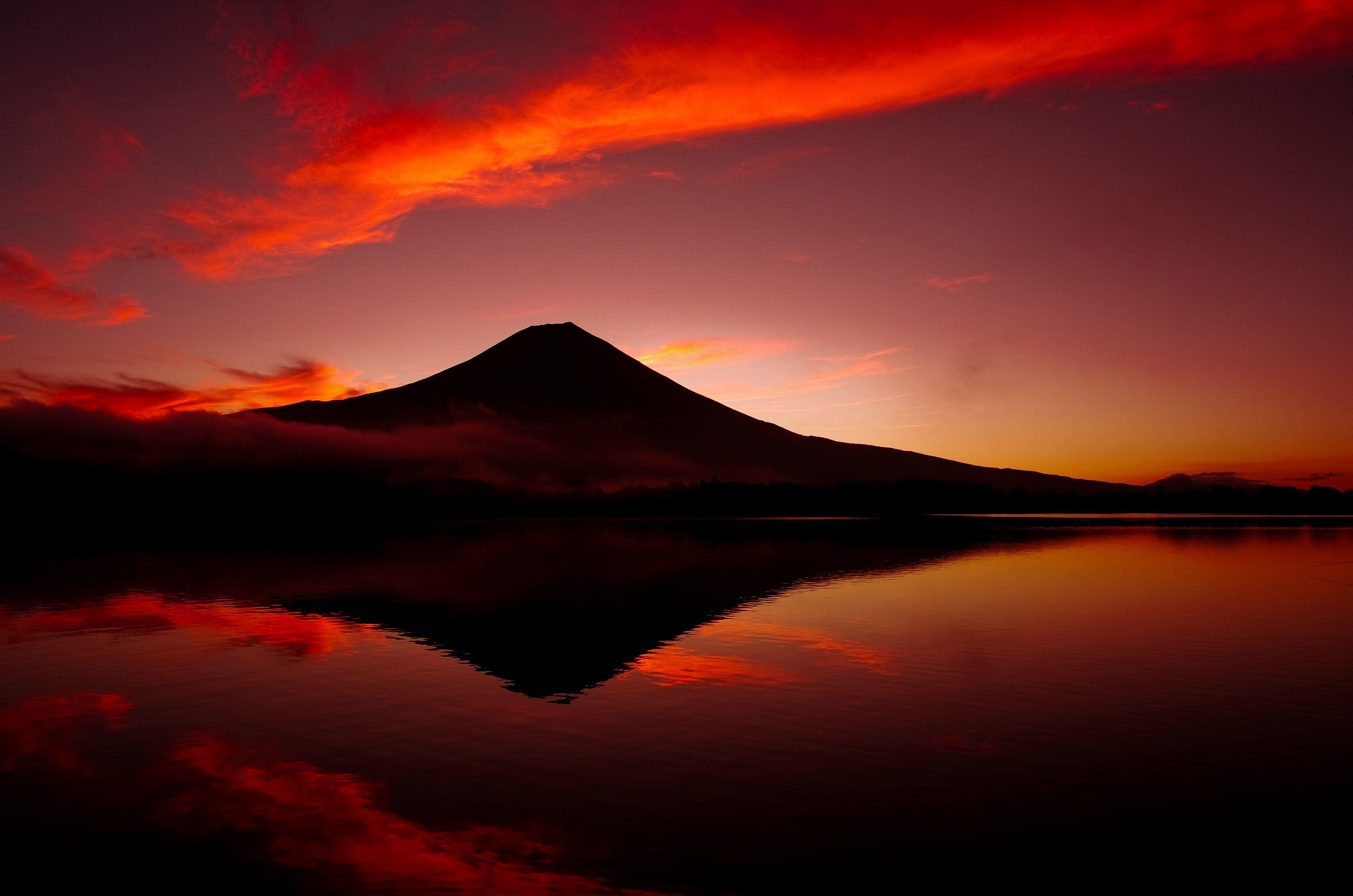 4928x3264 #Japan, K, #Mount Fuji, #Lake, #Twilight. Mocah.org HD Desktop Wallpaper